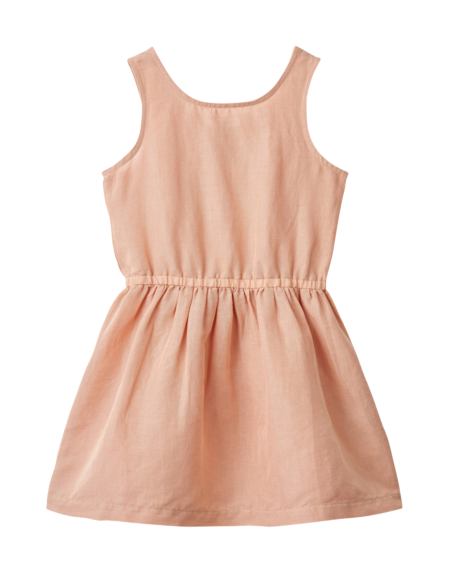 Round-neck organic cotton and linen-blend dress LIEWOOD Pink