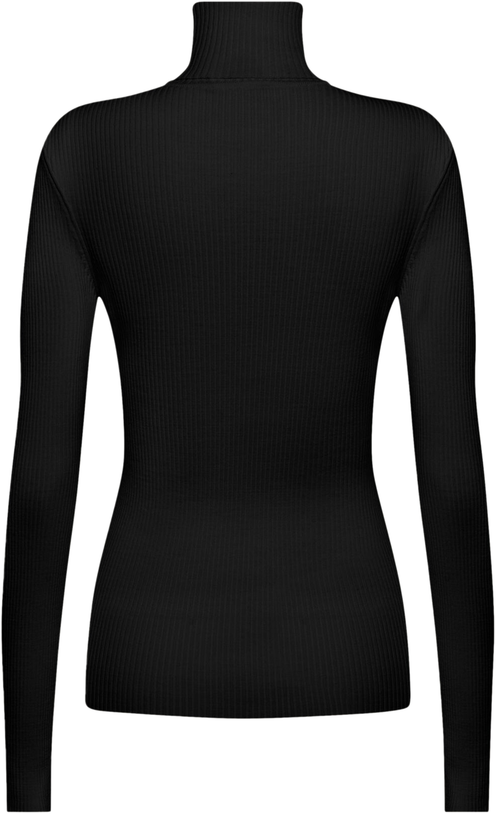 Pull col roulé côtelé en laine  WOLFORD Noir