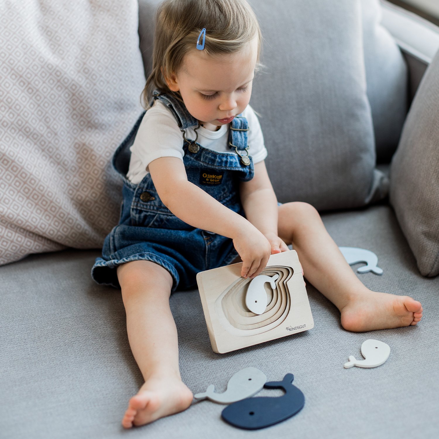 Wooden rabbit puzzle KINDSGUT Blue