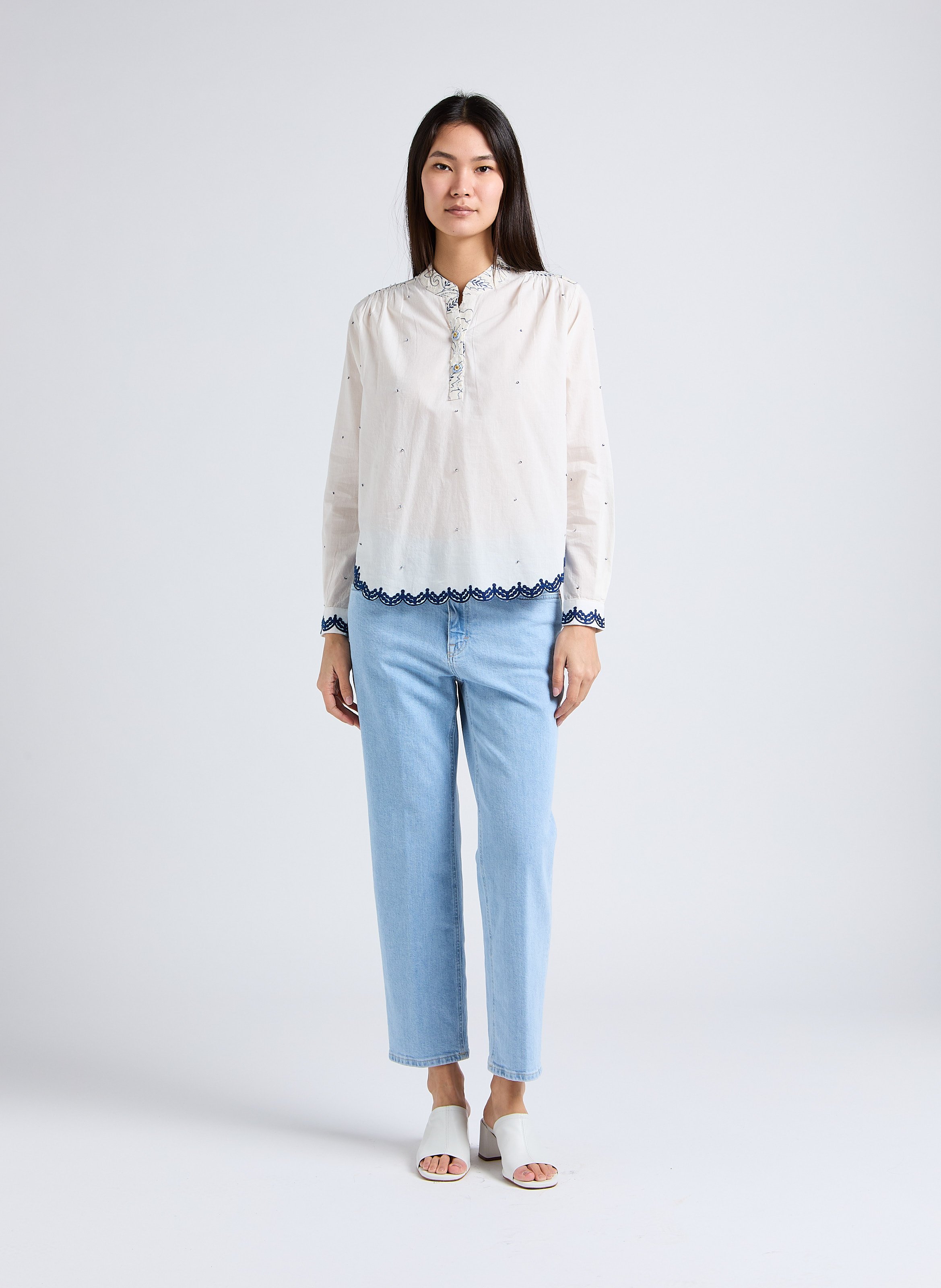 Embroidered cotton blouse PAUL AND JOE White