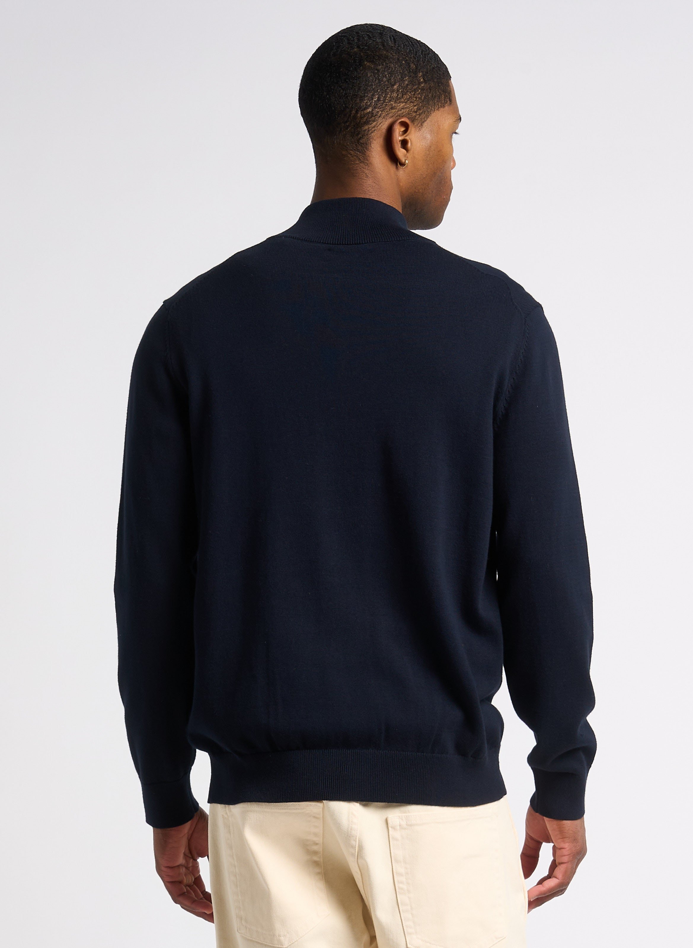 Pull col zippé en coton GANT Bleu