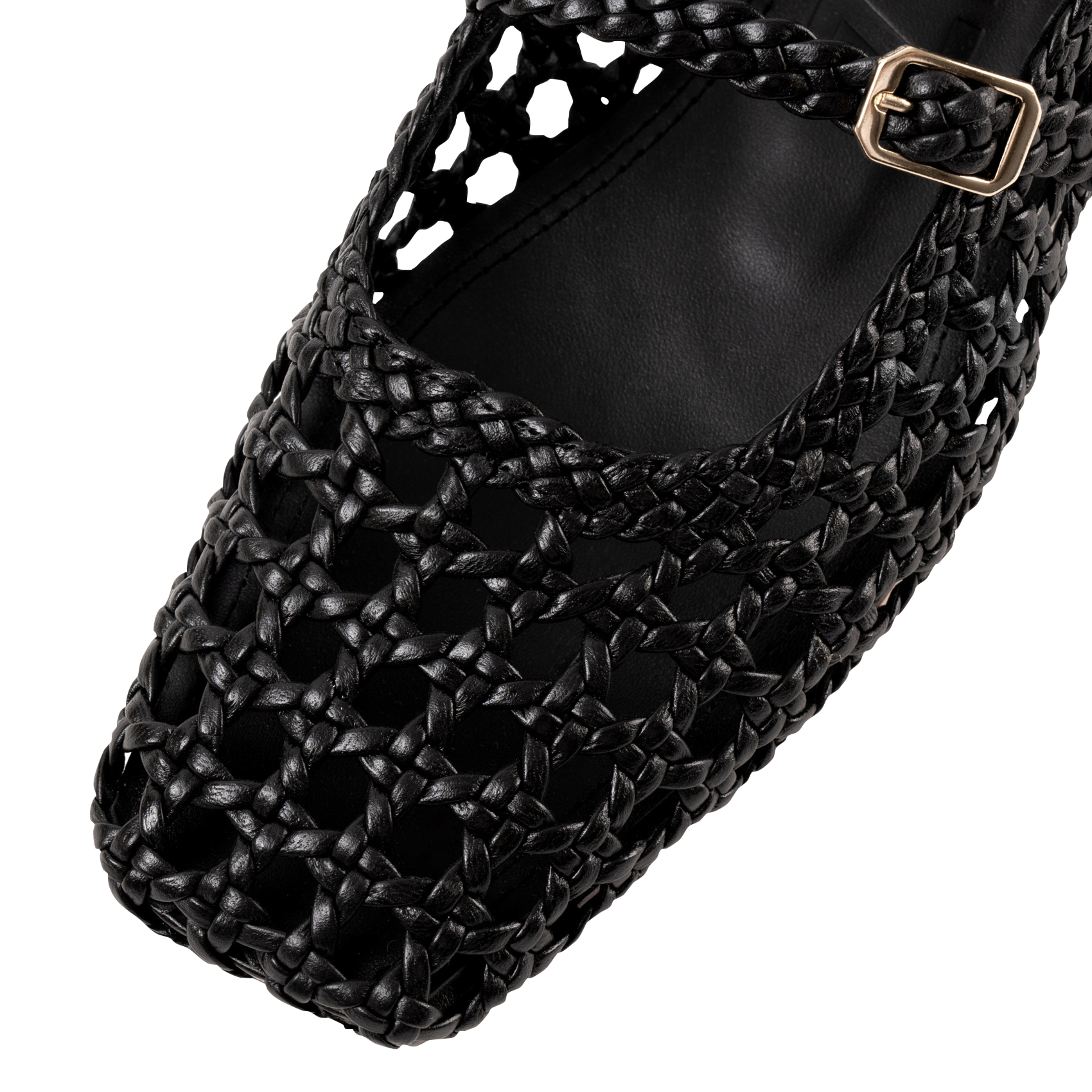 Ballerines en cuir tressé SOULIER MARTINEZ Noir