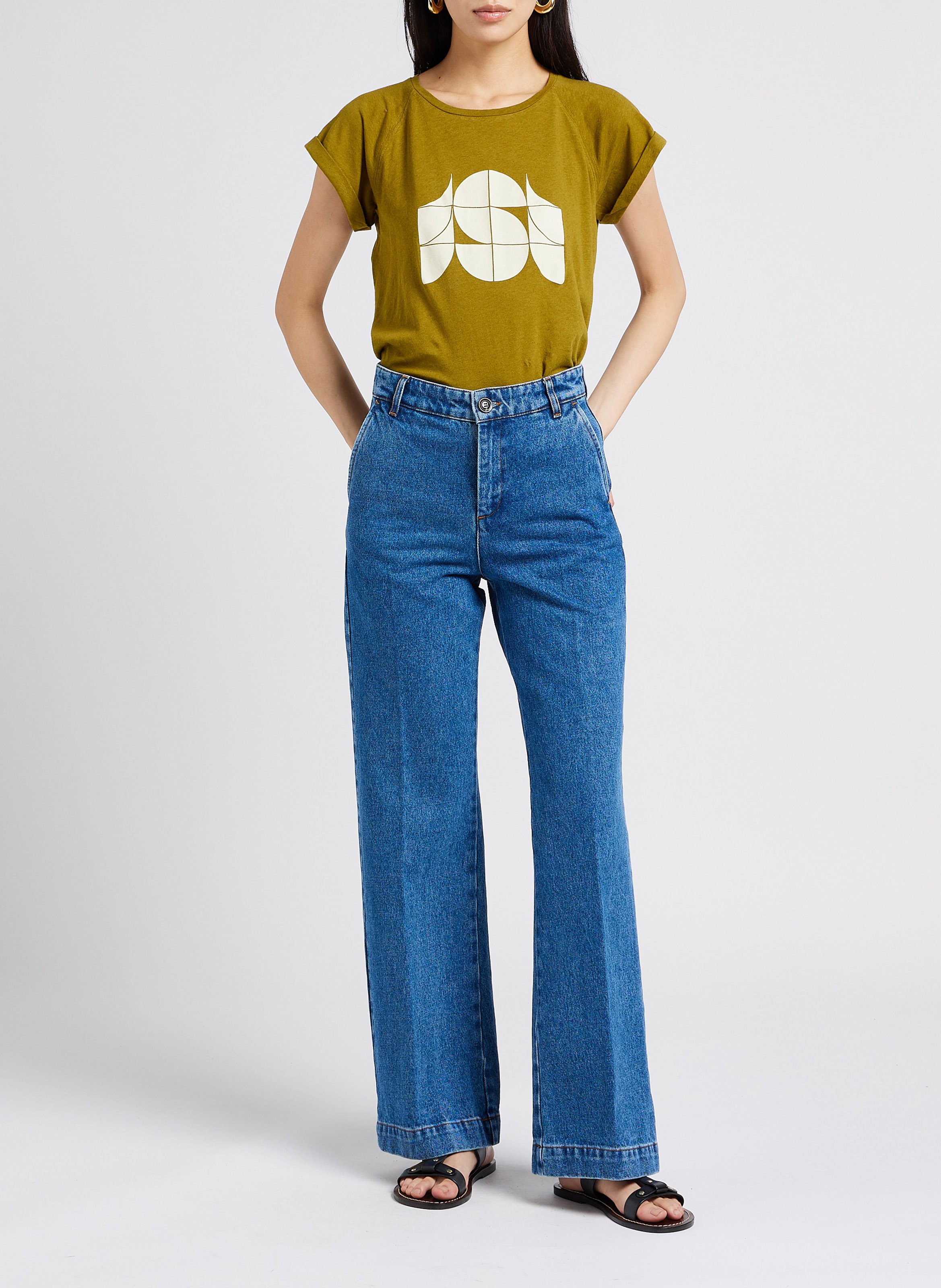 Jean boot-cut en coton  SOEUR Bleu
