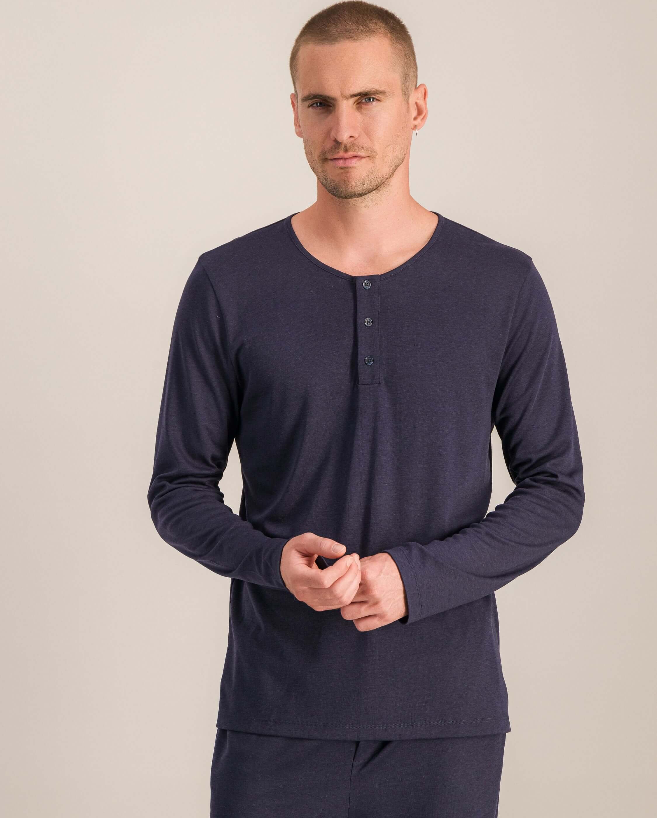 Men's pajama top, navy ANGARDE Blue
