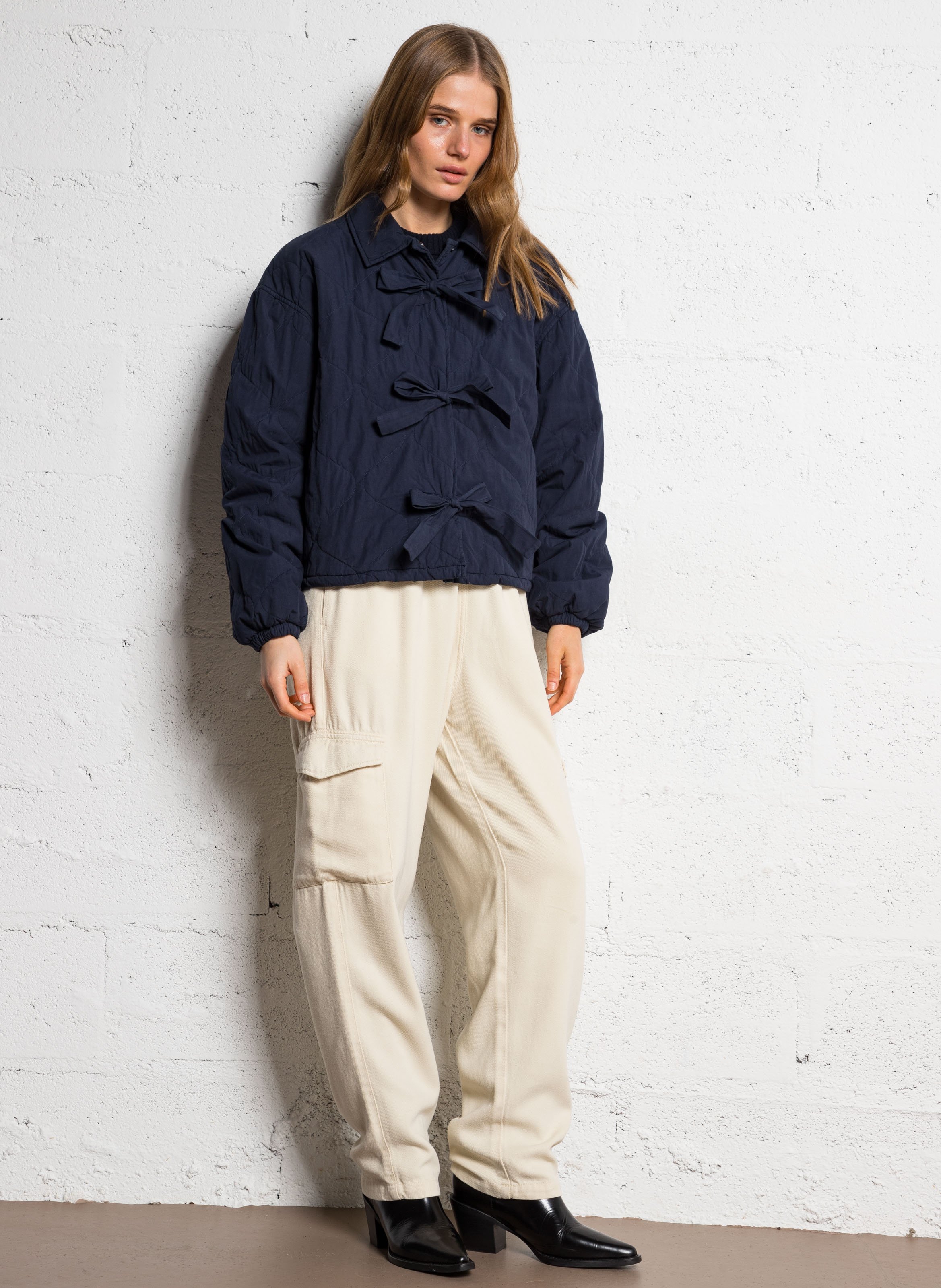 Ruimvallend, gewatteerd, katoenen jasje THE NEW SOCIETY Blauw