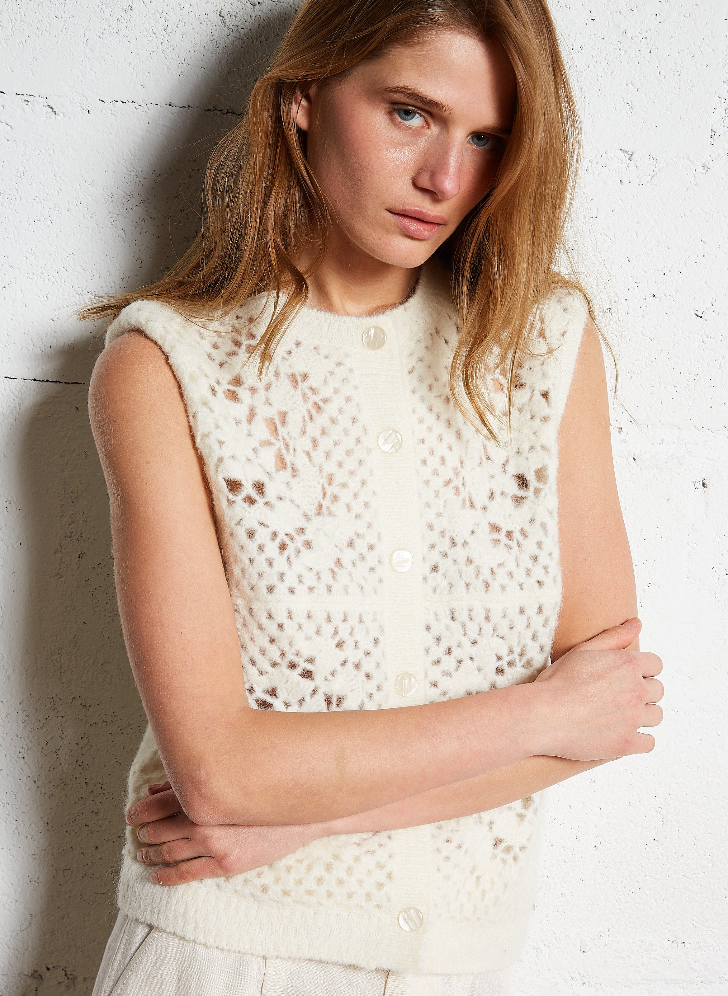 Riccio Pullover Mit Lochmuster Kaufen ärmellose Strickweste Mit