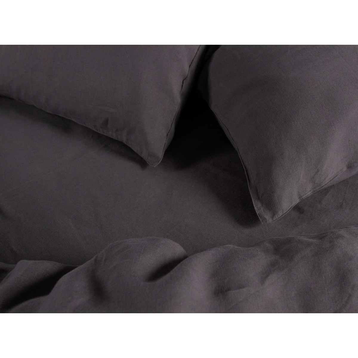 Washed linen fitted sheet TODAY LINGE DE MAISON Grey