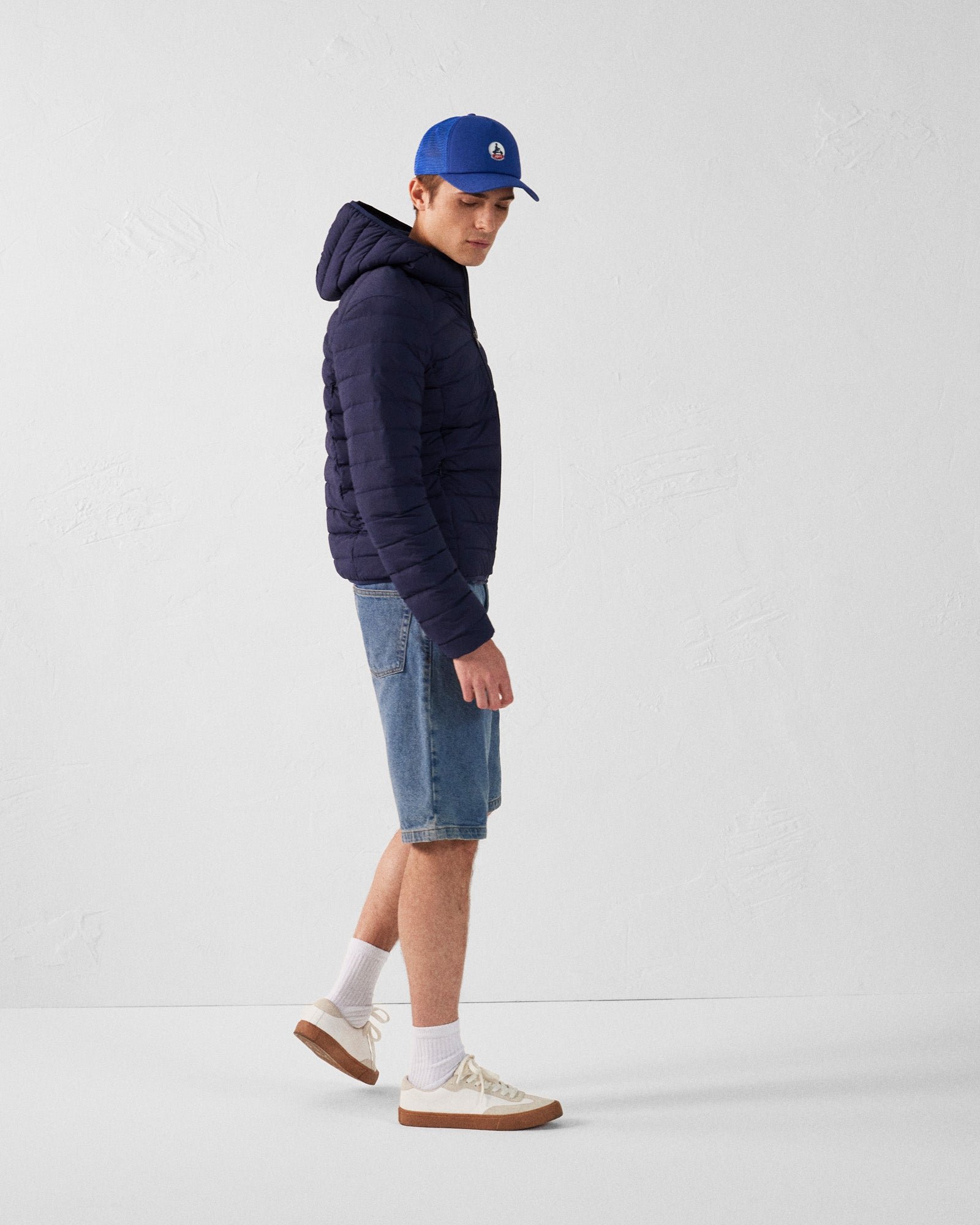 Frantz Stretch Lightweight Hooded Puffer Coat JOTT Blue