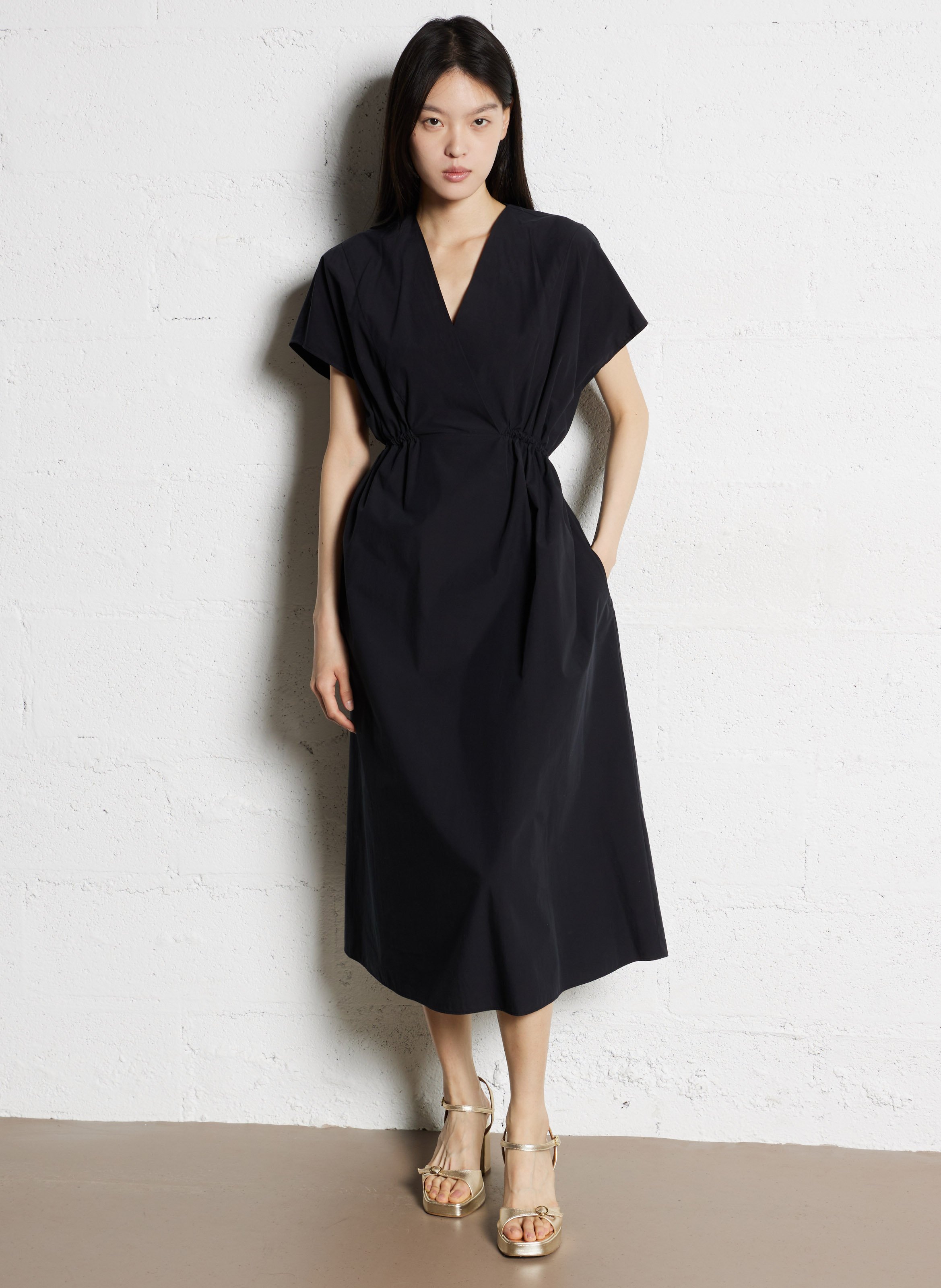 Robe midi ample à fronces  MAX MARA WEEK END Noir