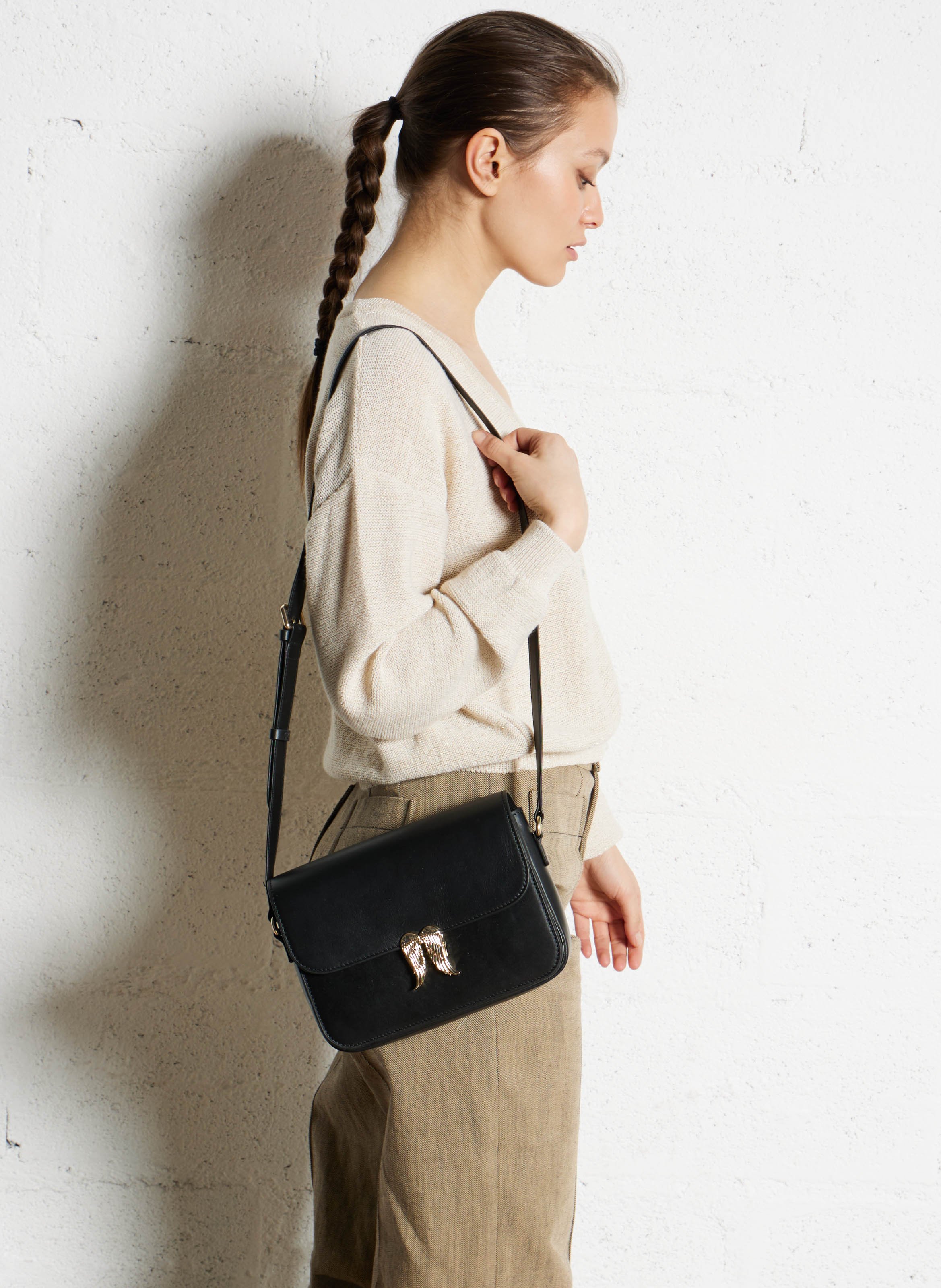 Sac bandoulière en cuir BERENICE Noir