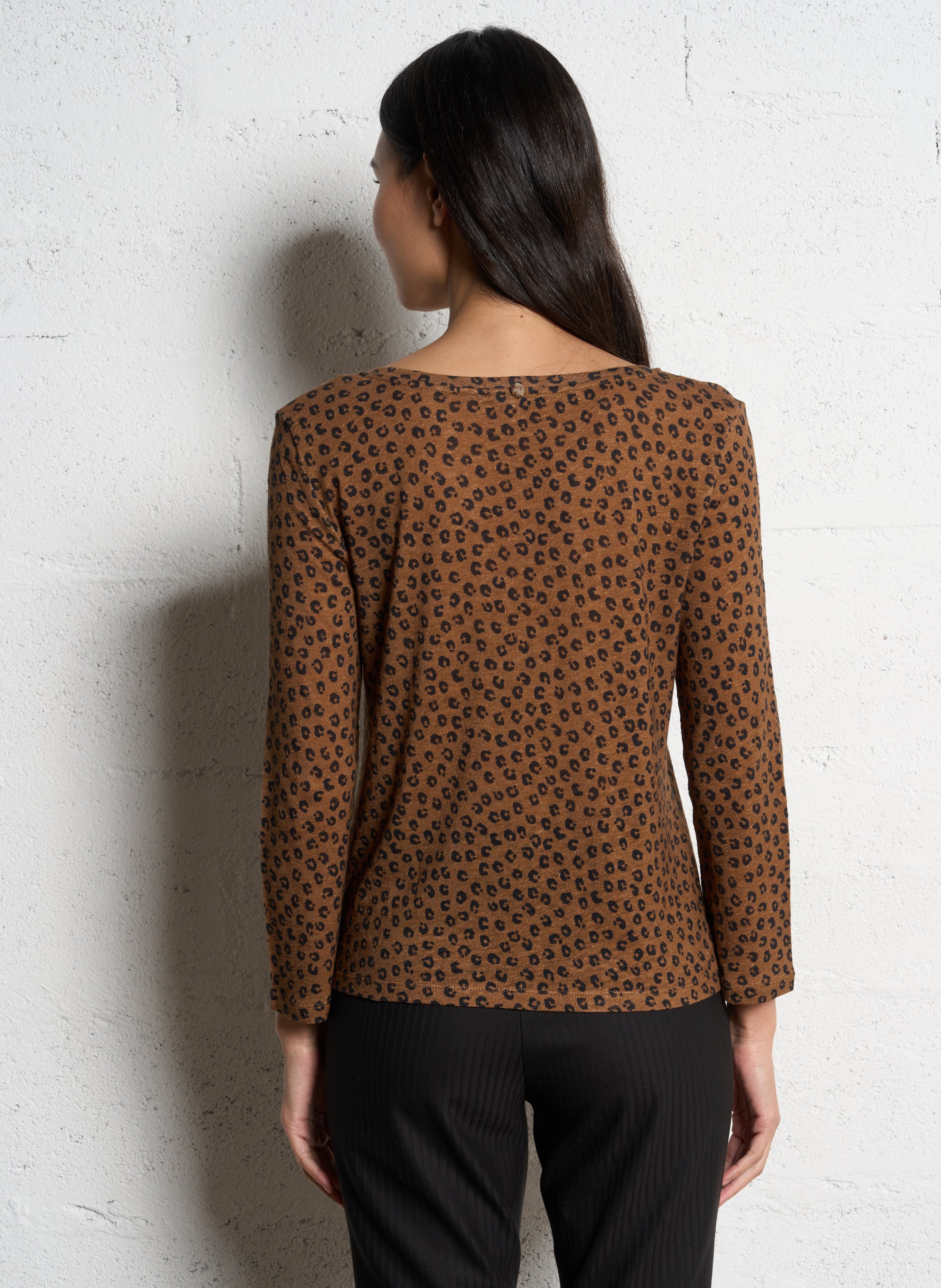 Gestreept wollen T-shirt ONE STEP Bruin