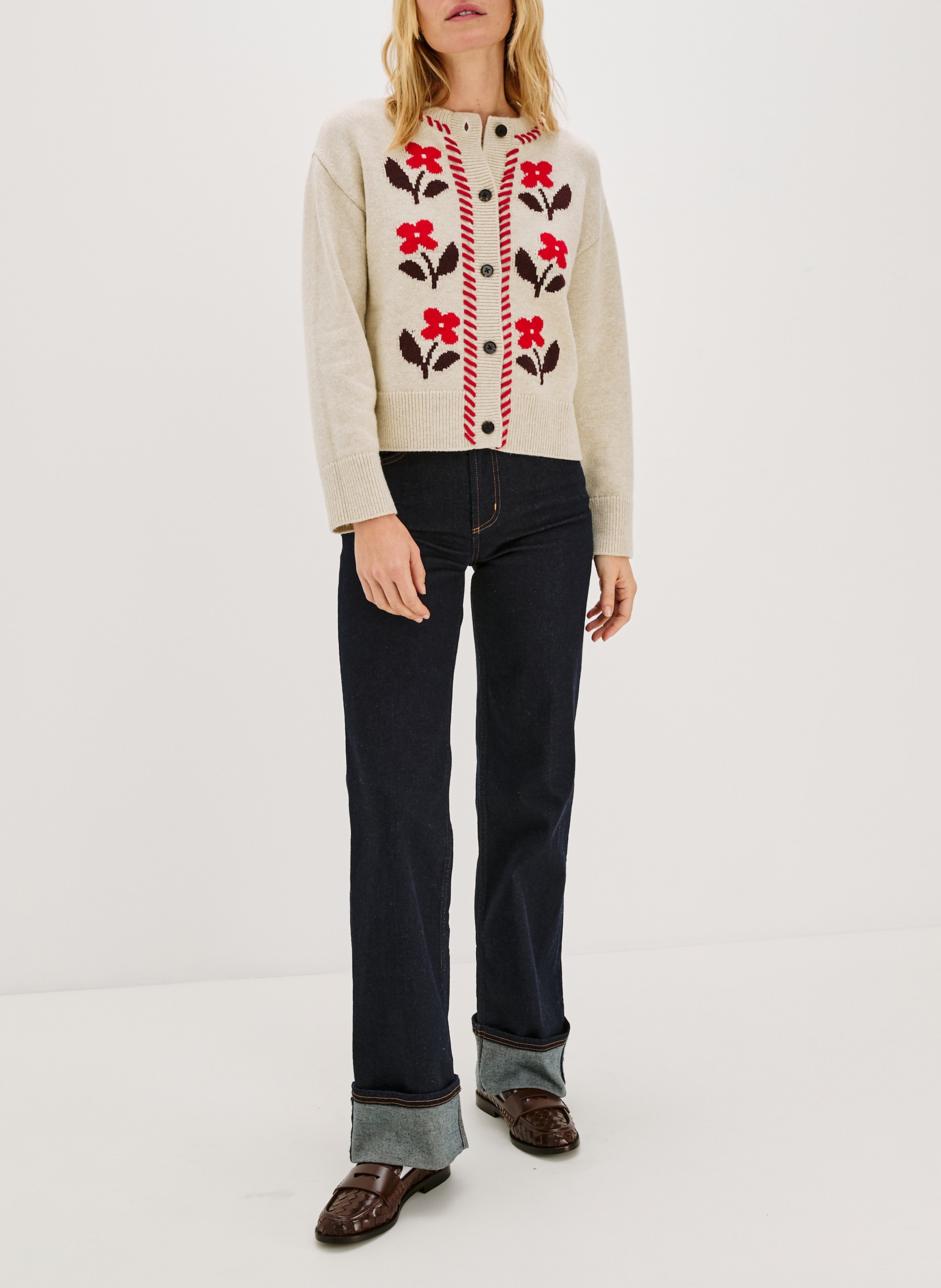 Gilet droit col rond RAILS Multicolore