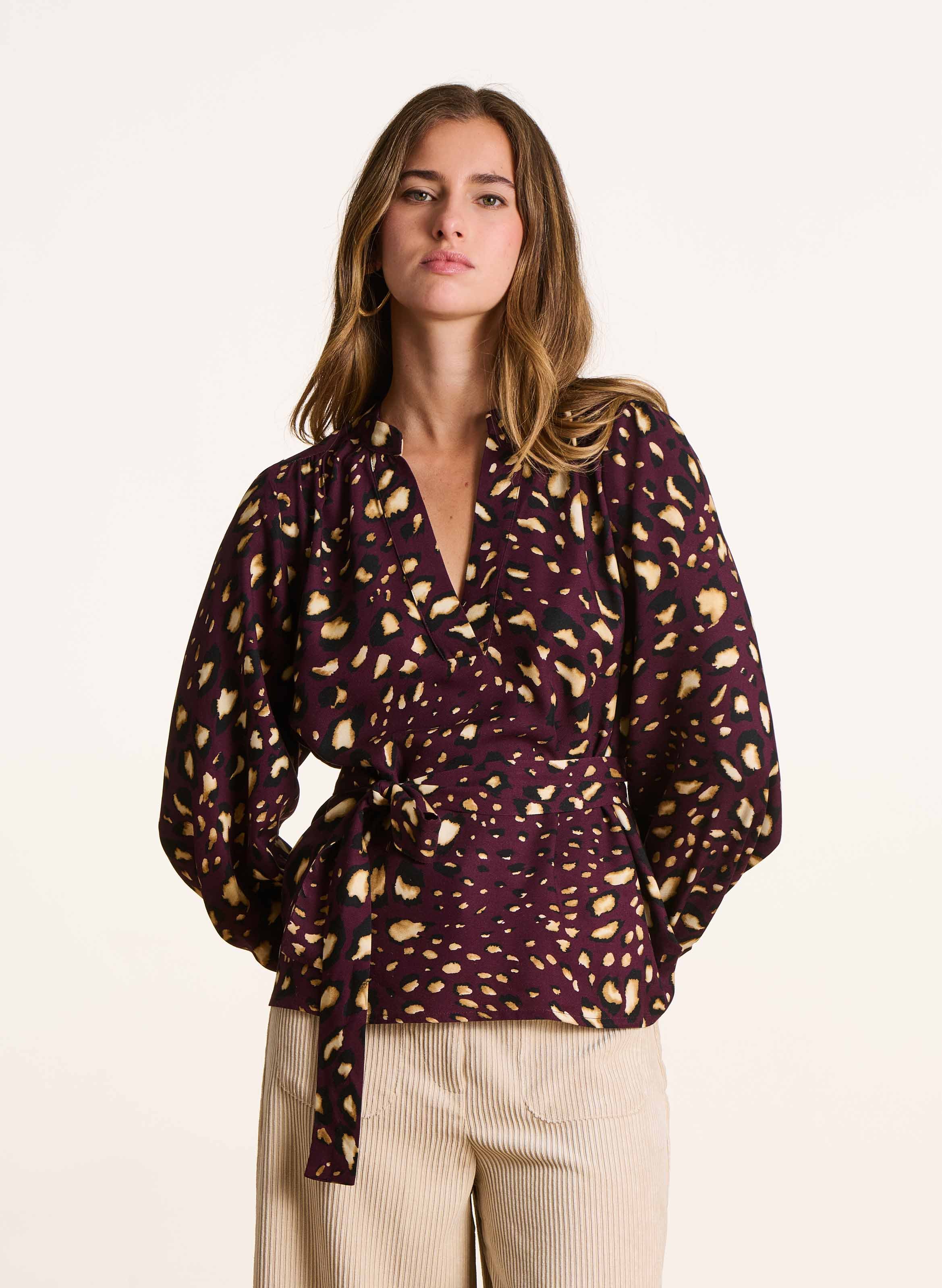 Blouse col tunisien imprimée  LA FEE MARABOUTEE