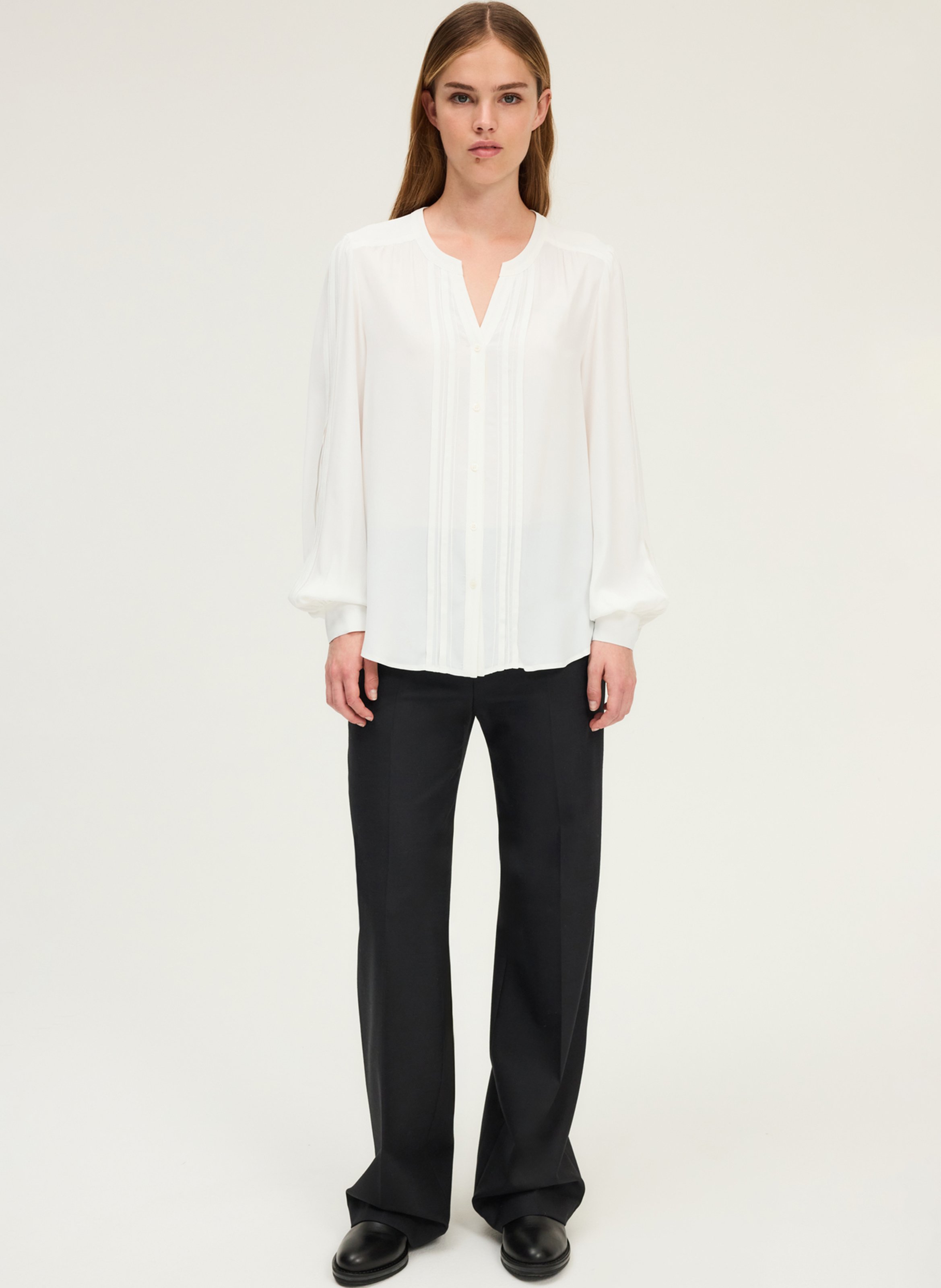 Fluid pleated shirt PABLO Beige