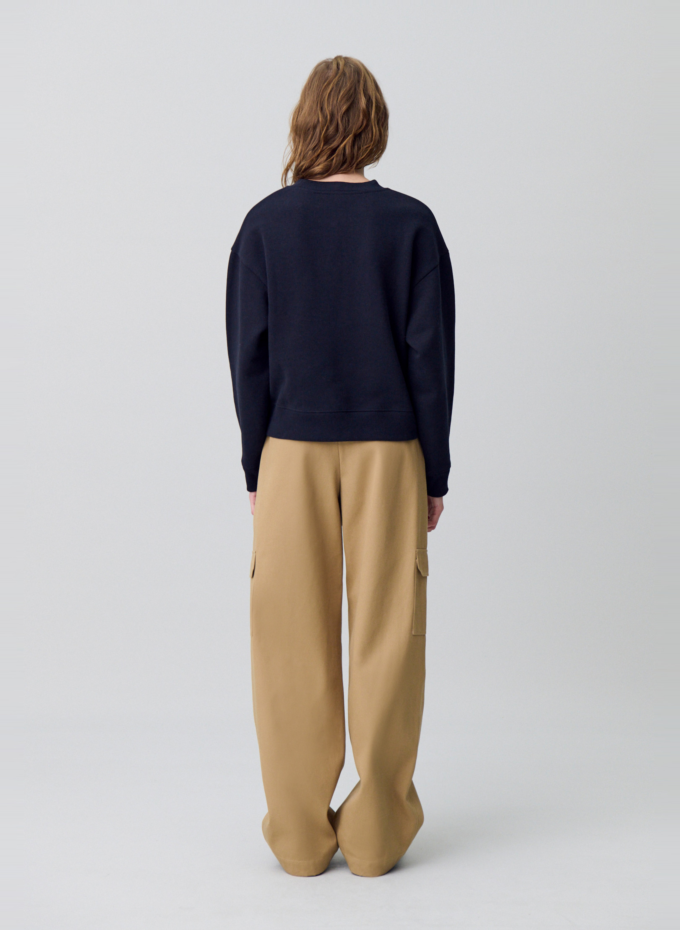 Cotton-mix round-neck sweatshirt CLAUDIE PIERLOT Blue