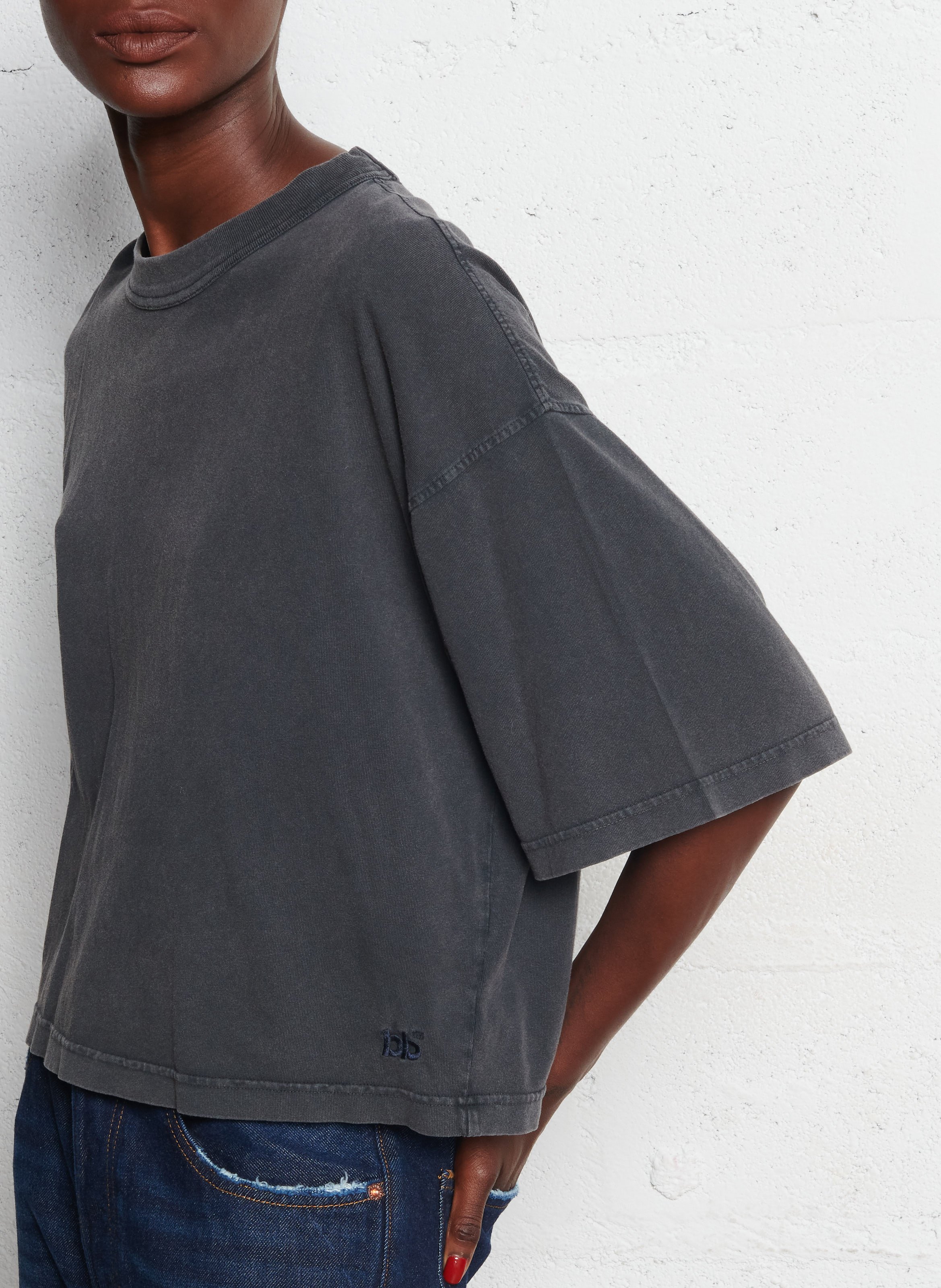 Round neck cotton T-shirt BELLEROSE Black