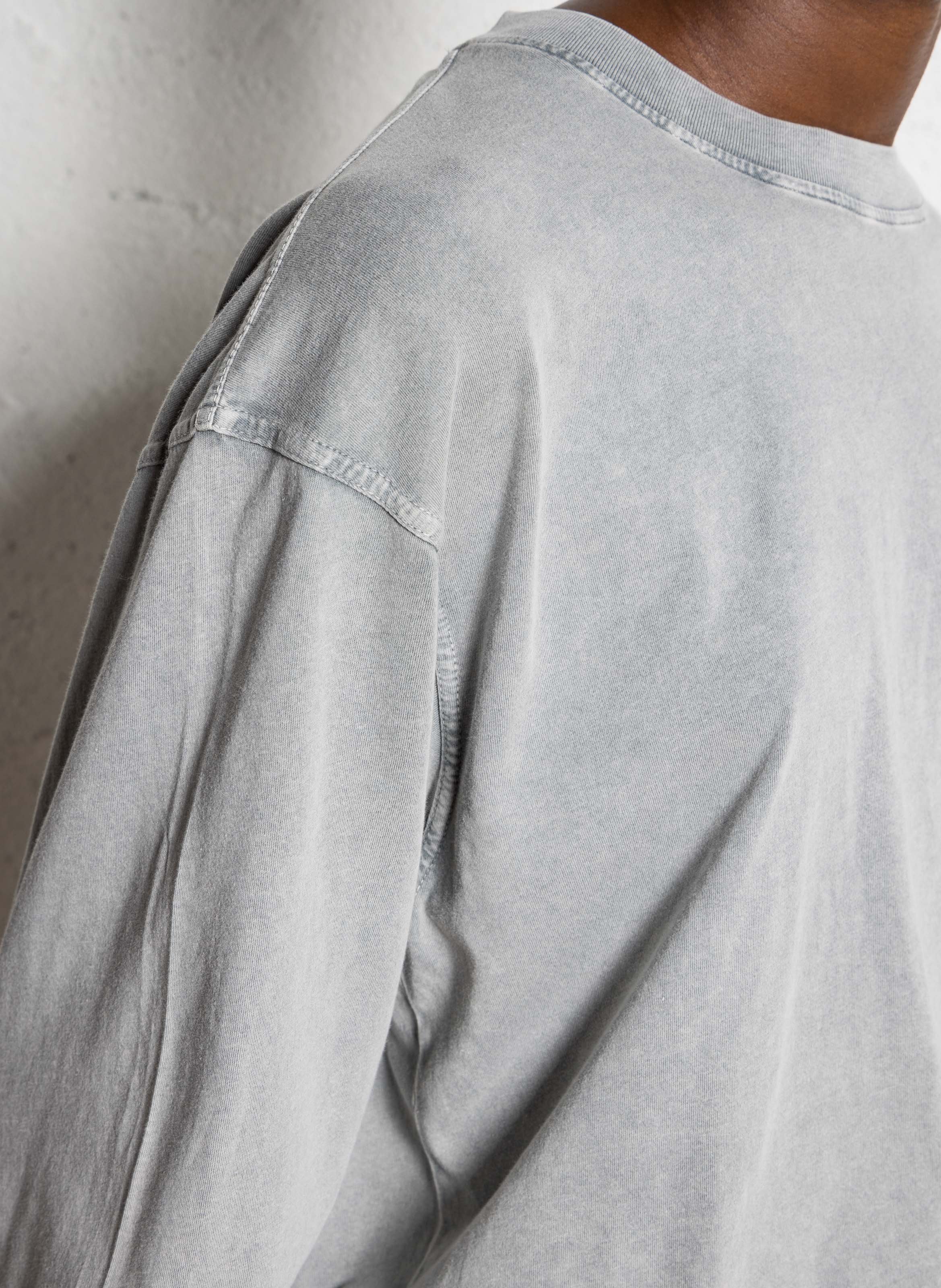 Ruimvallend, katoenen T-shirt met ronde hals en borduursel BELLEROSE Grijs