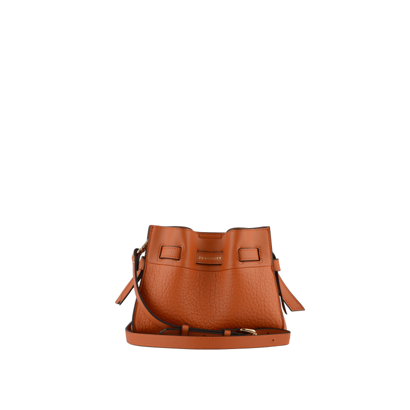 Shoulder bag - cowhide leather POURCHET Orange