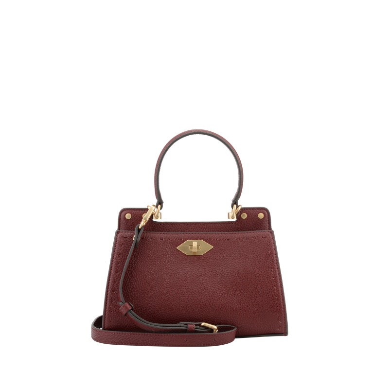 Handbag - cowhide leather POURCHET Red