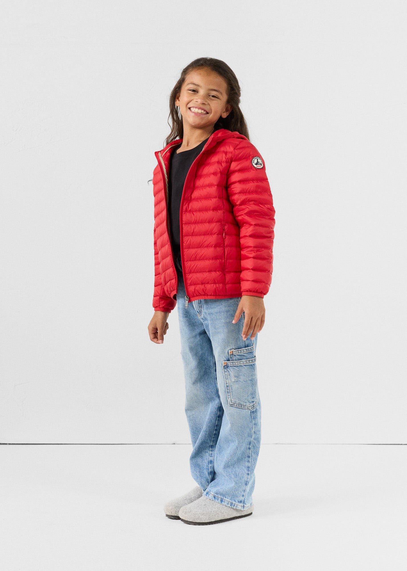 Hugo lightweight hooded child's puffer coat JOTT Red