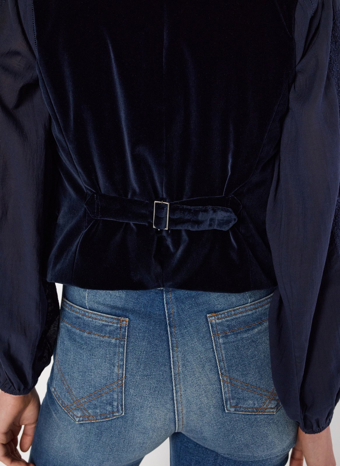 Straight cotton-blend V-neck cardigan GERARD DAREL Blue