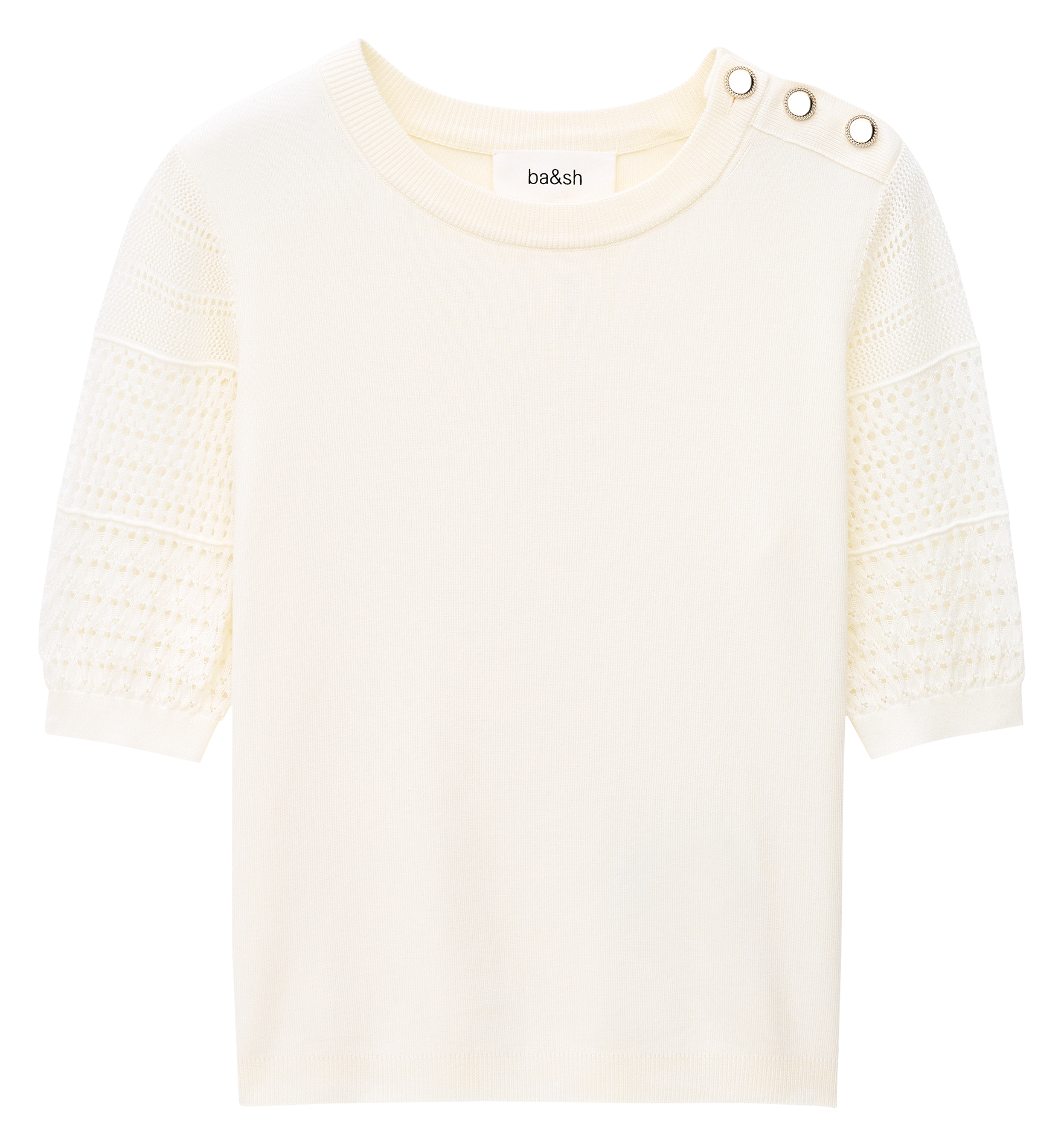 Trui met ronde hals | biokatoenblend BA&SH Beige