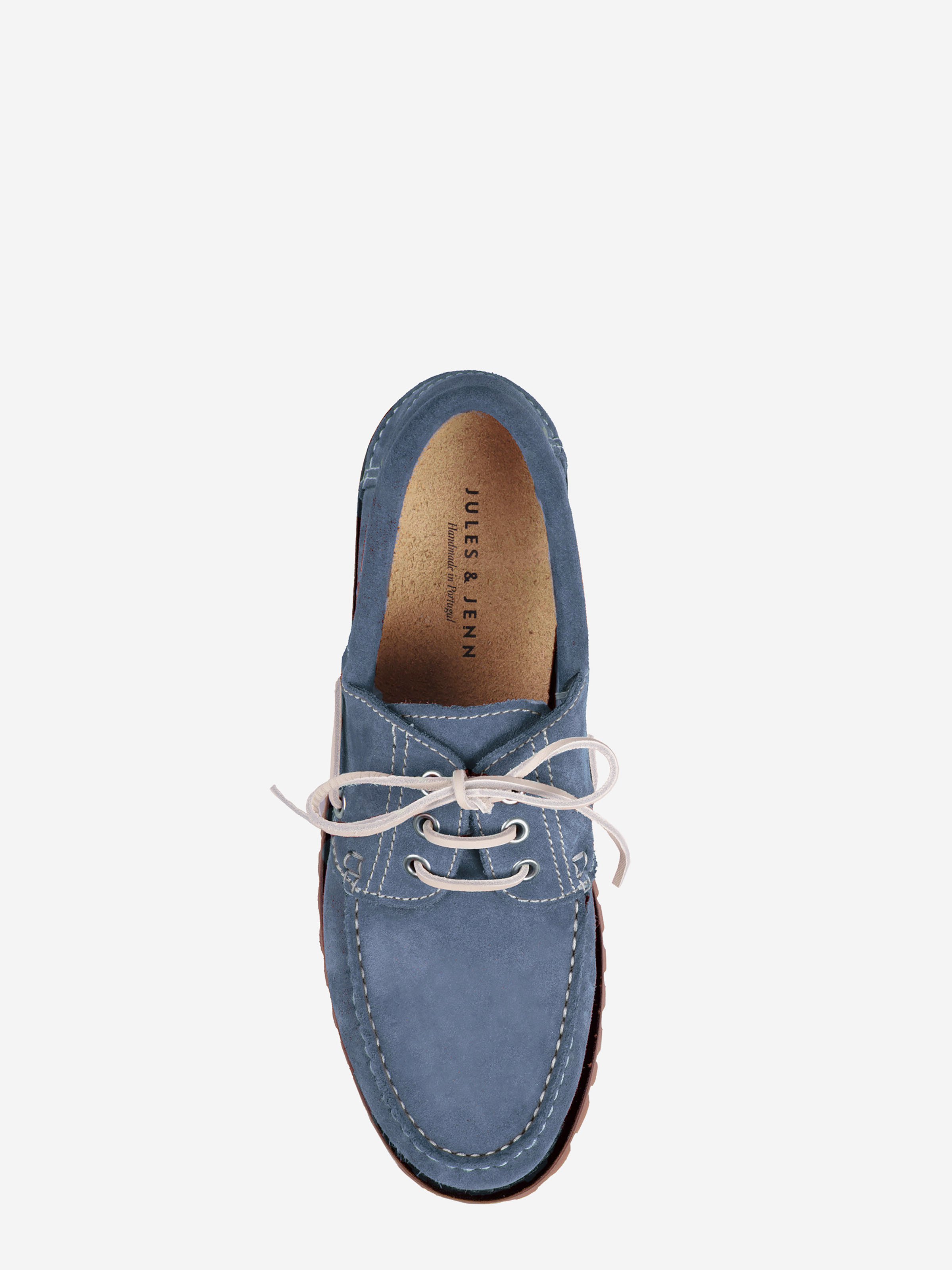 Milo suede leather boat shoes JULES & JENN Blue