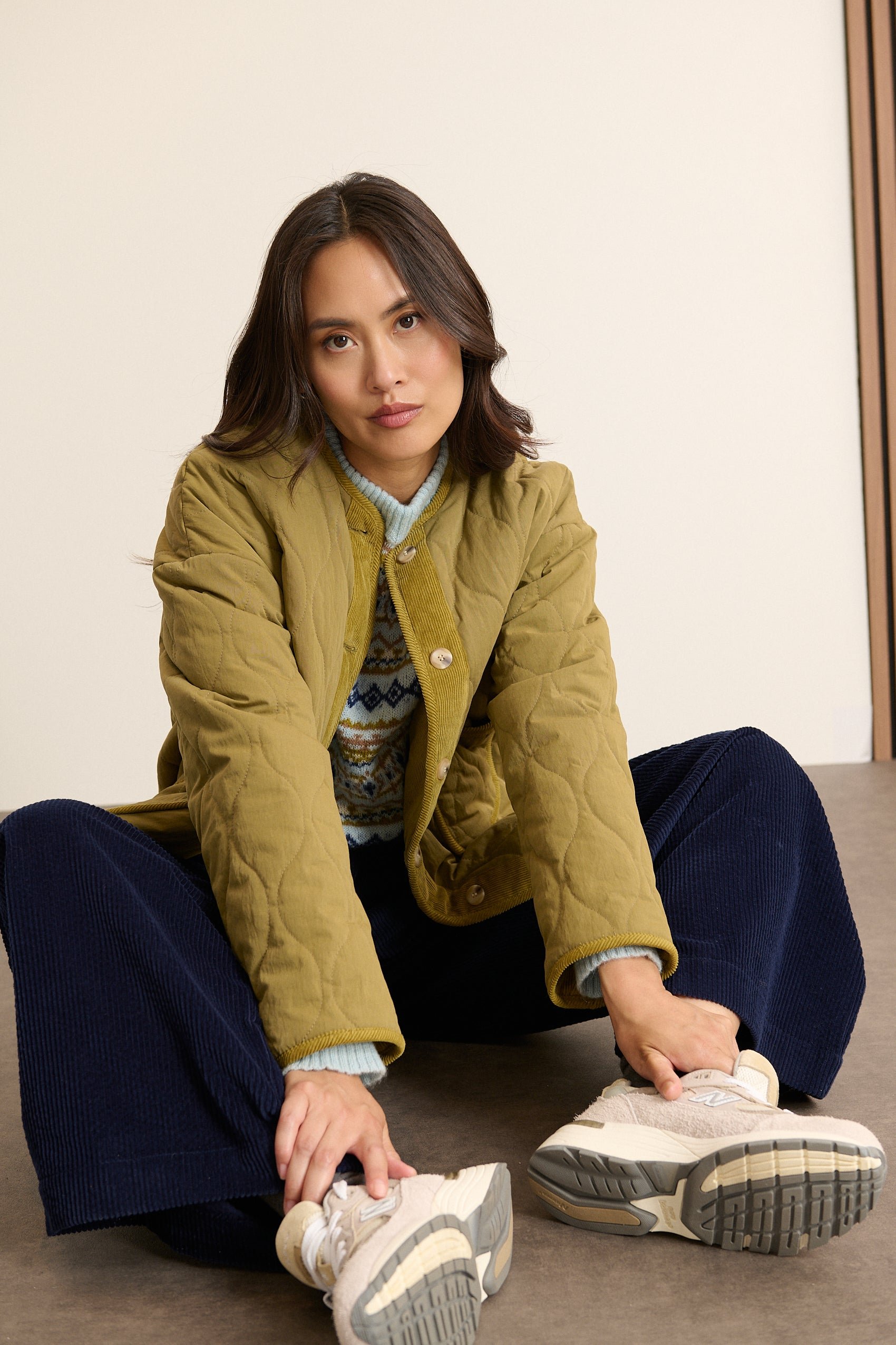 Reversible corduroy jacket GARANCE PARIS Green