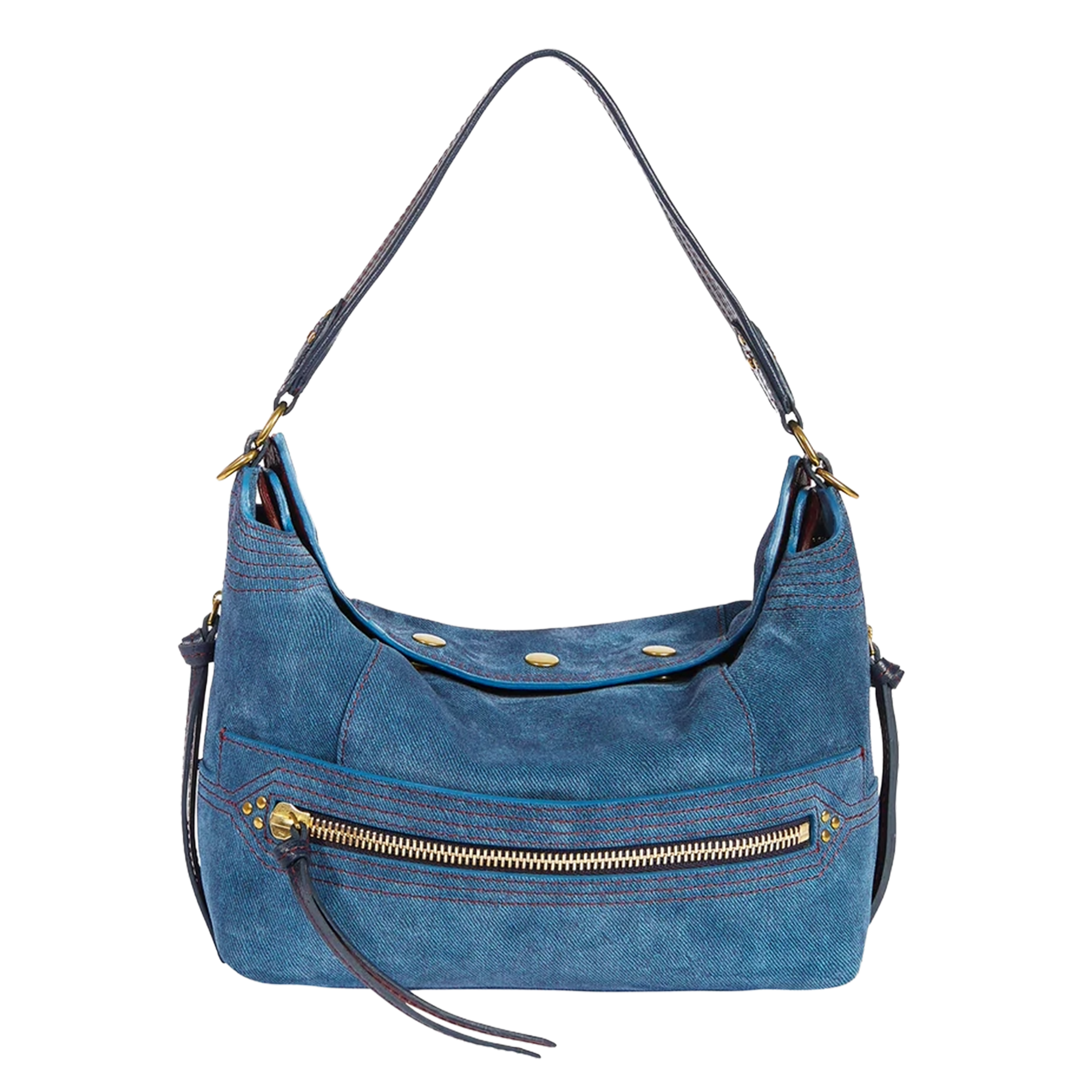 Sac baguette porté épaule en cuir JEROME DREYFUSS Bleu