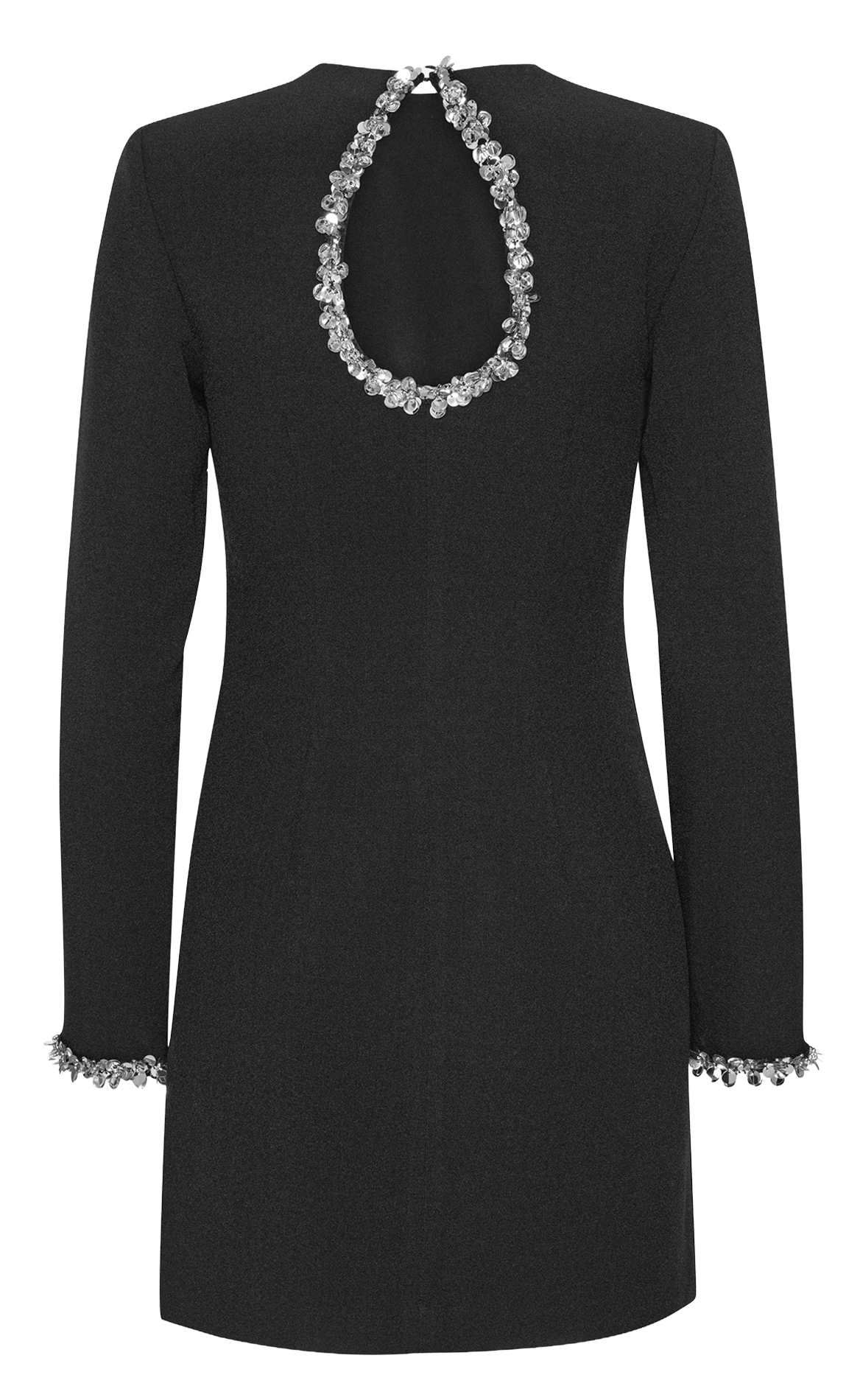 Short high-neck dress with rhinestones ROTATE Black