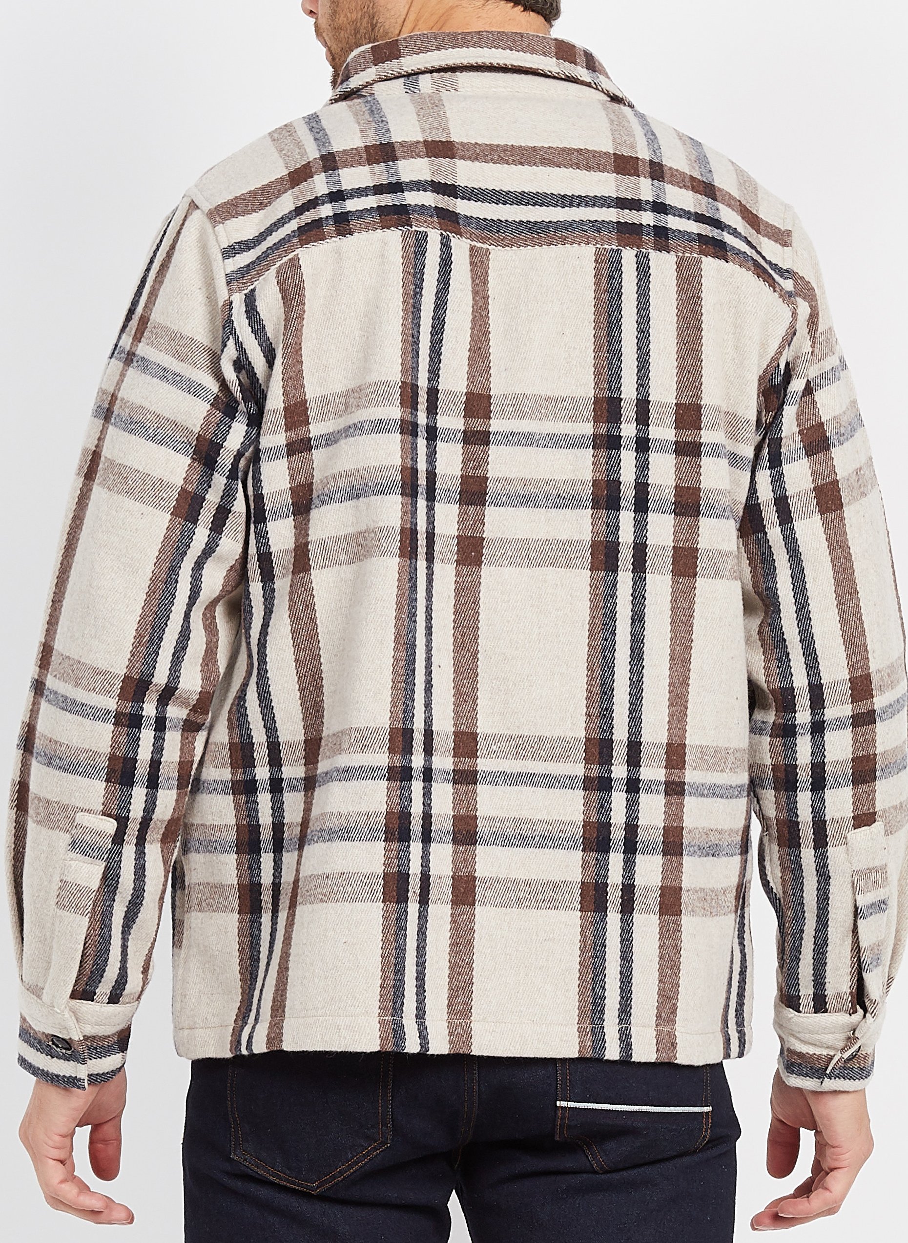 Surchemise droite à carreaux SCHOTT Beige