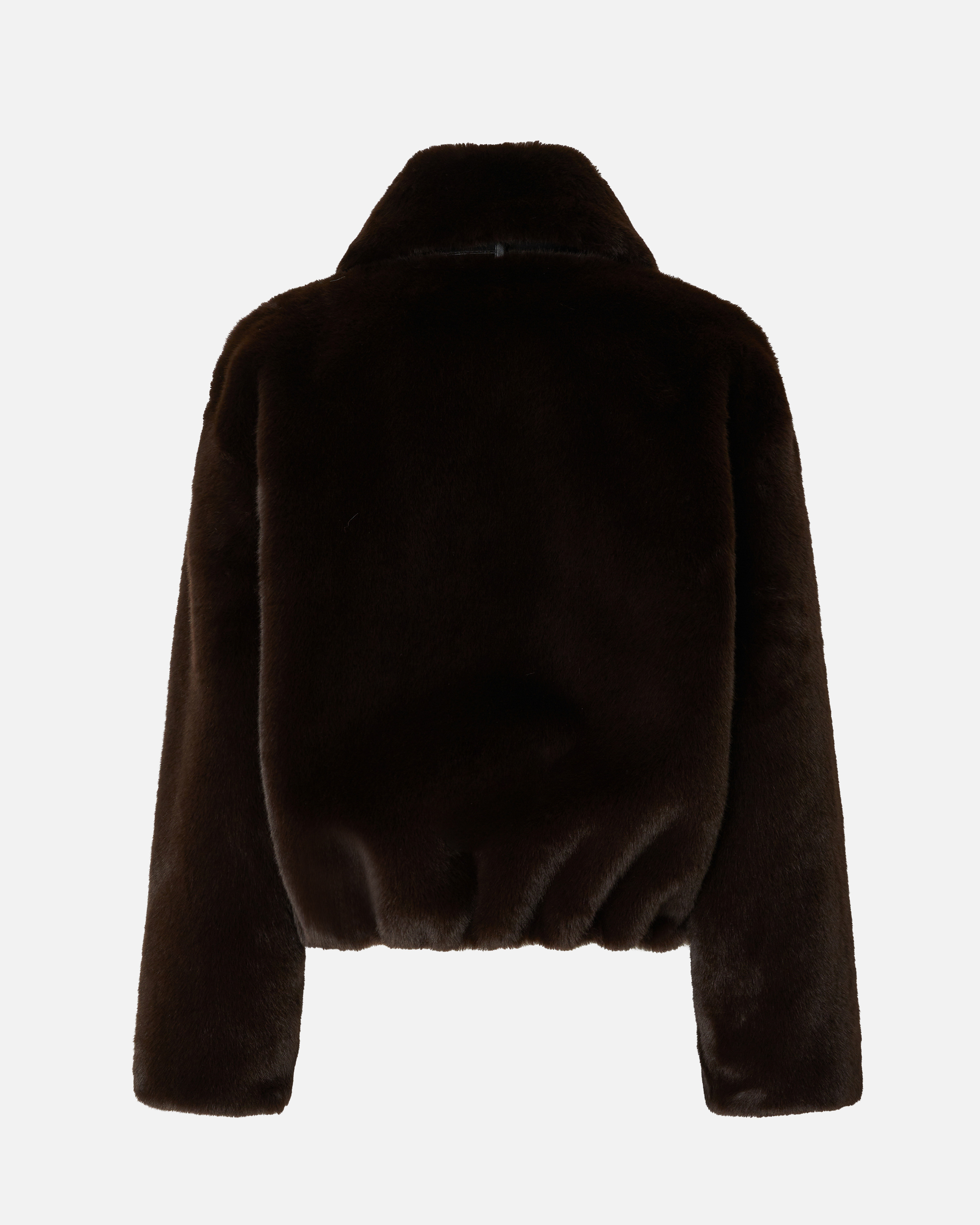 Faux fur coat PINKO Brown