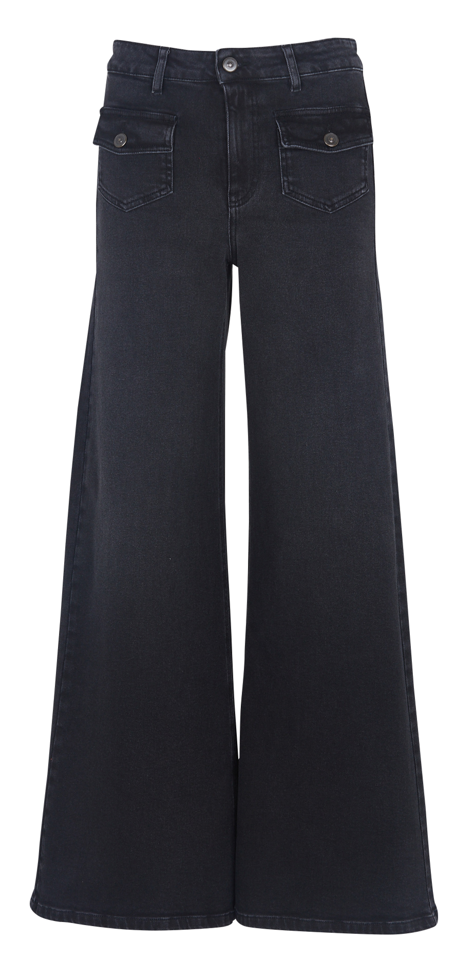 Hohe Taille Wide Leg Jeans mit Taschen MAISON 123 Schwarz