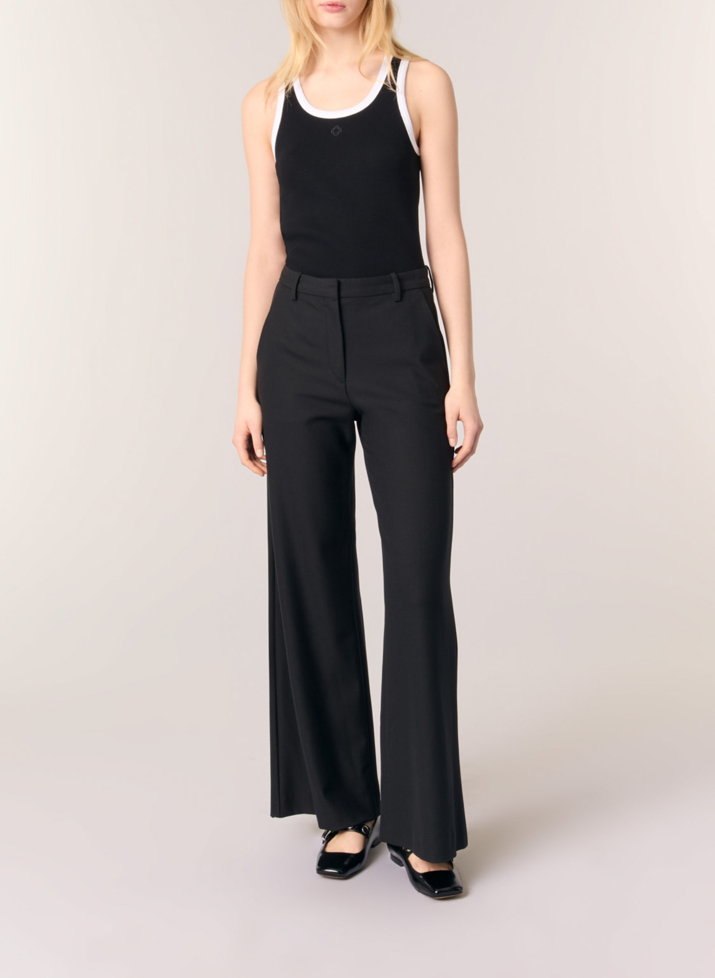 Flared wool-mix pants MAJE Black