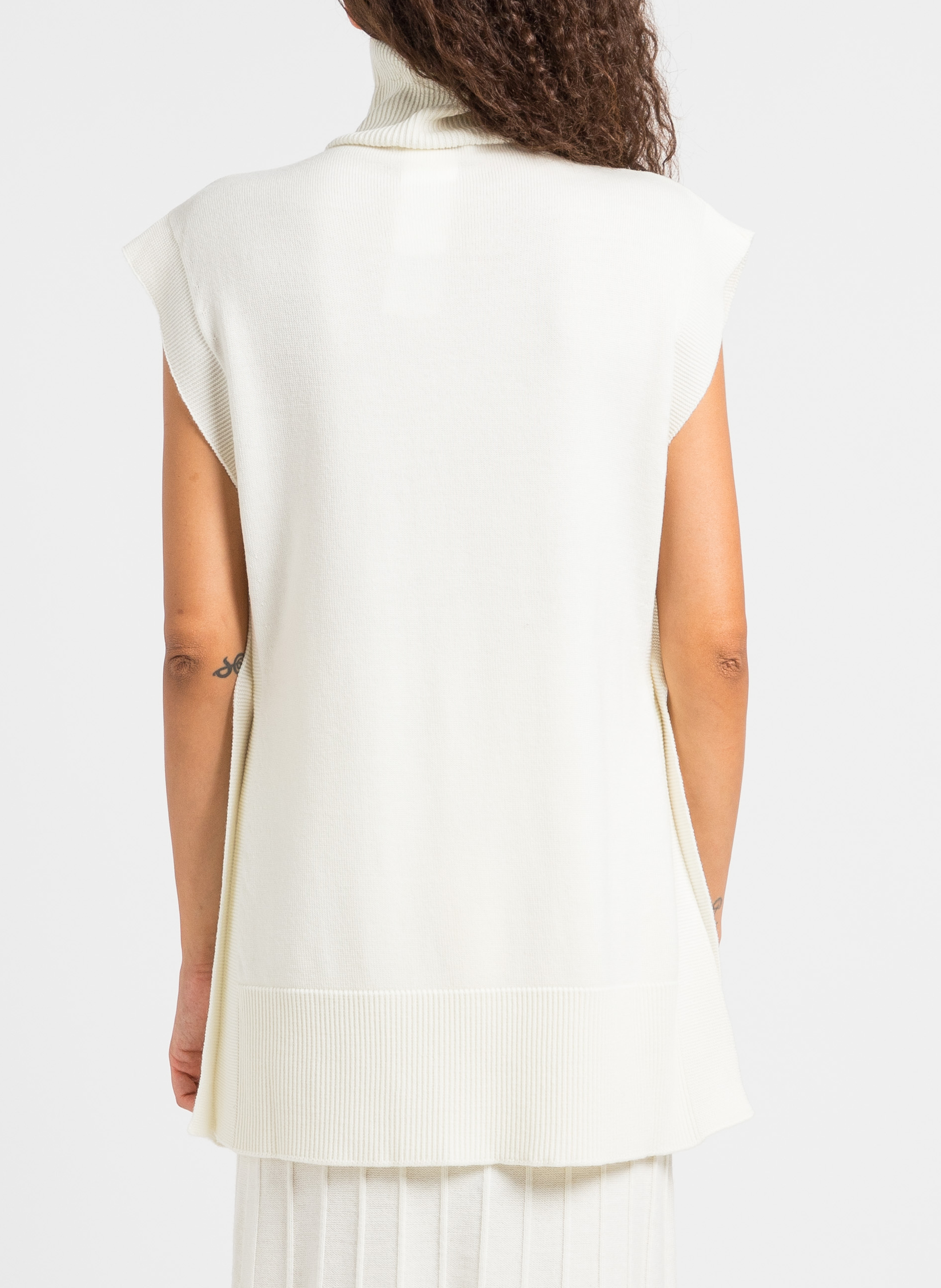 Gilet col roulé en laine  MAX MARA LEISURE Blanc