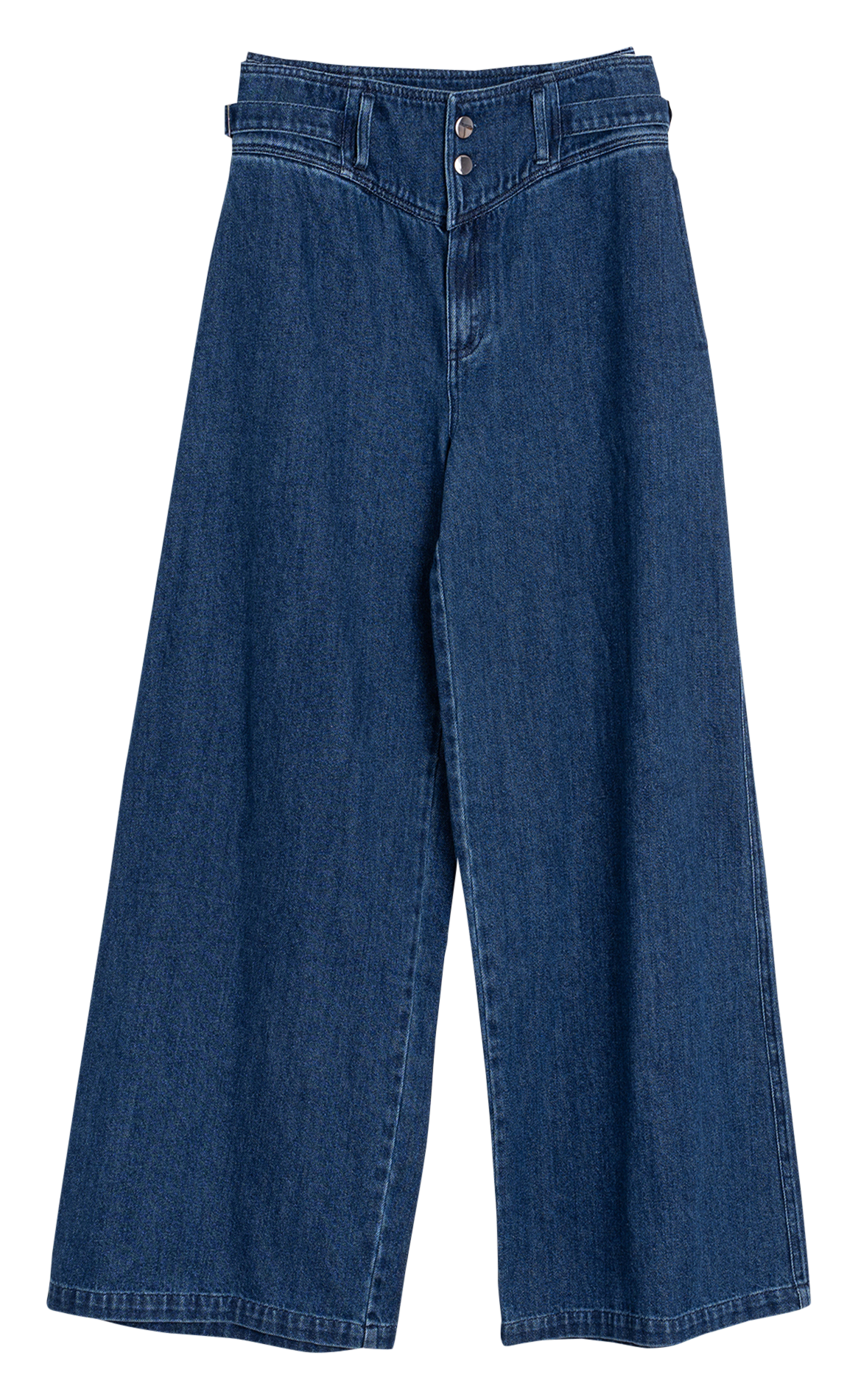Wijde jeans met hoge taille | katoenblend INDI & COLD Blauw