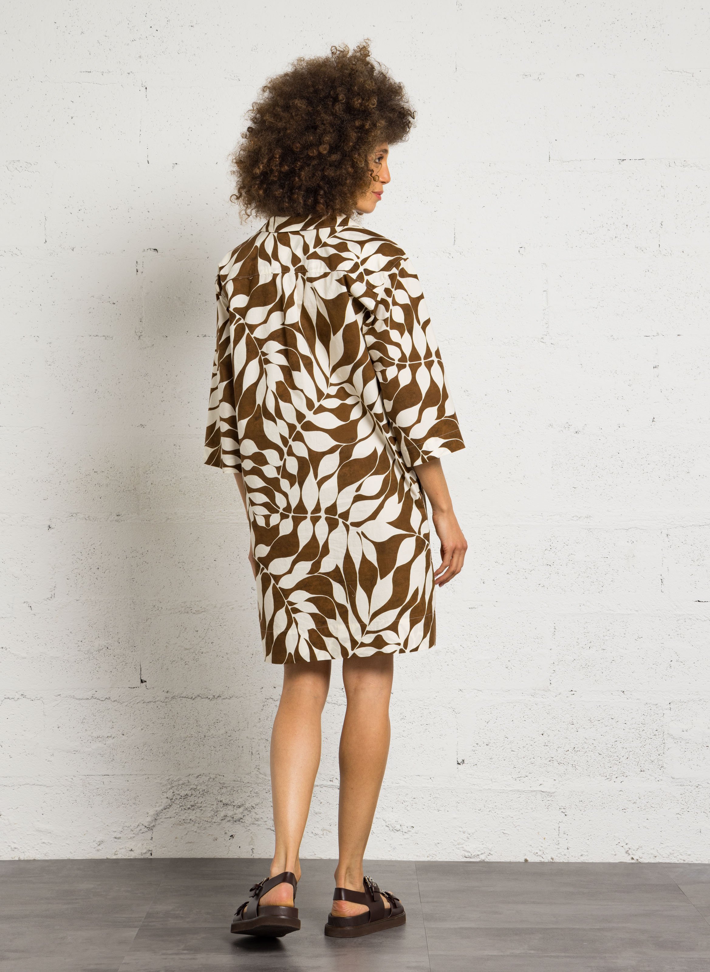 Robe courte droite imprimée en coton HARTFORD Multicolore