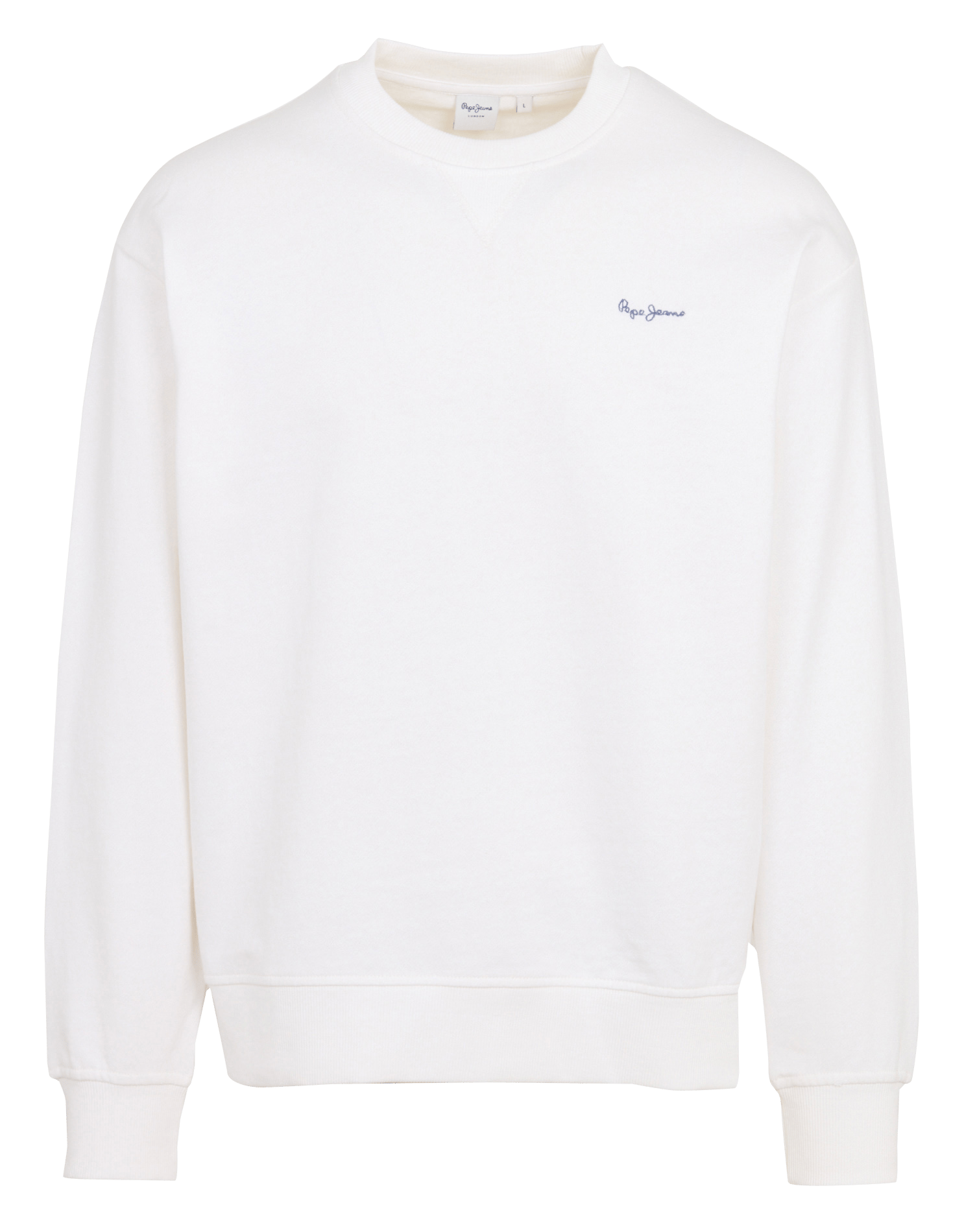 Gerader Rundhalsausschnitt-Sweatshirt aus Baumwolle mit Stickerei PEPE JEANS Weiss