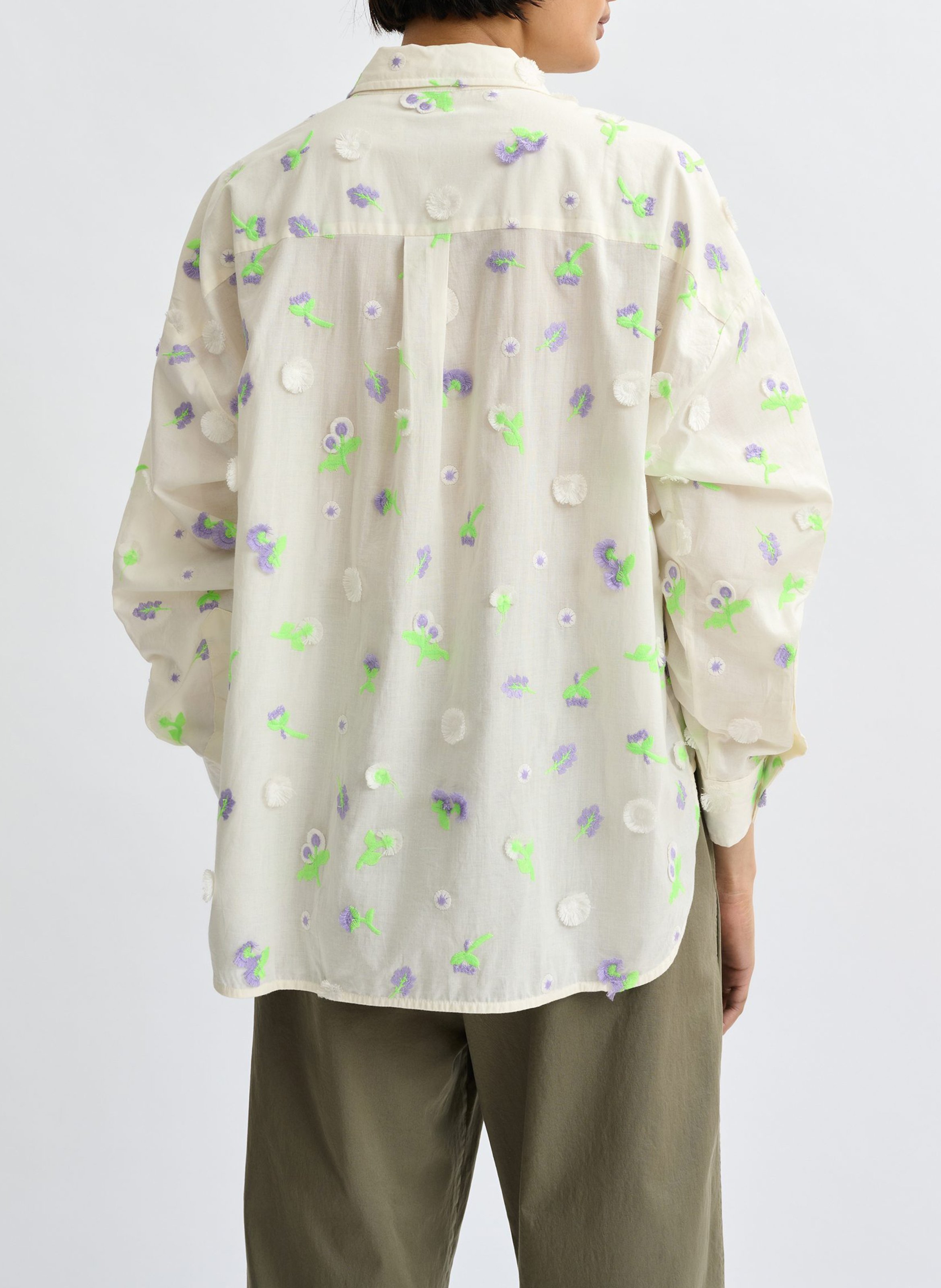 Embroidered cotton shirt  ESSENTIEL ANTWERP White