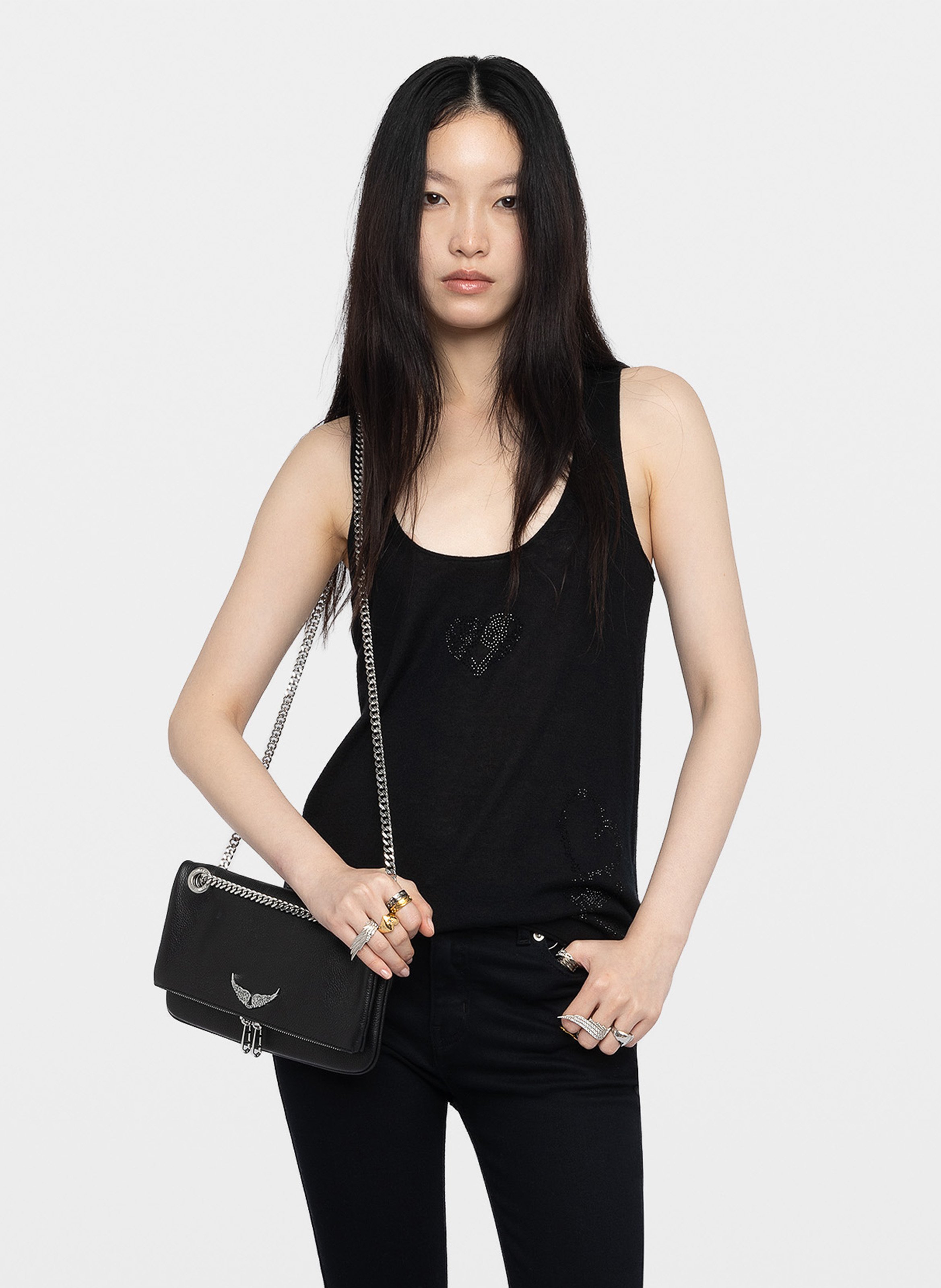 Débardeur col rond en cachemire ZADIG&VOLTAIRE Noir