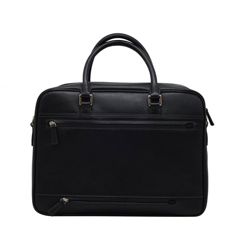 Cowhide leather document holder POURCHET Black