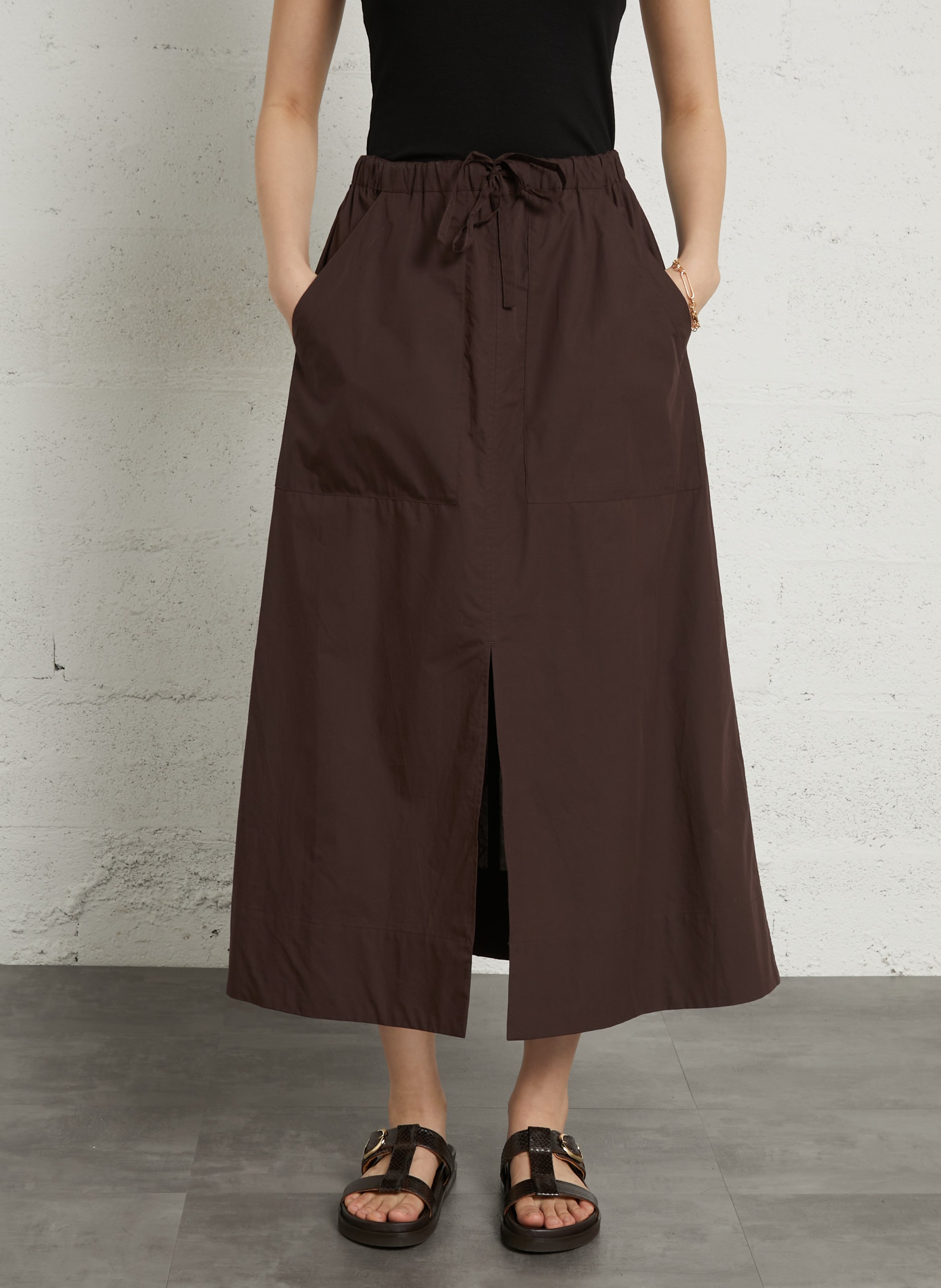 Jupe midi évasée en coton bio SOEUR Violet