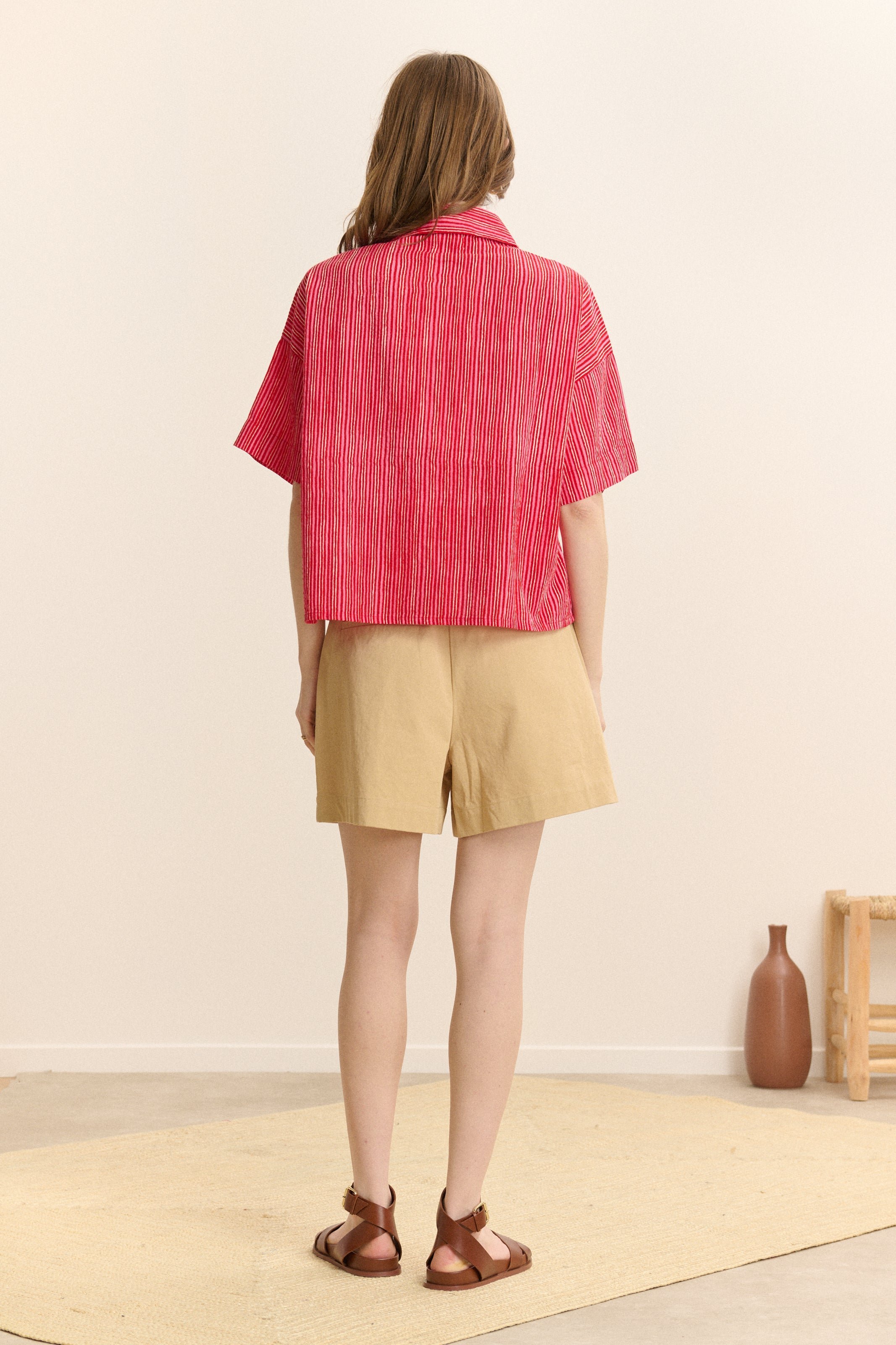 Short large à pinces GARANCE PARIS Beige