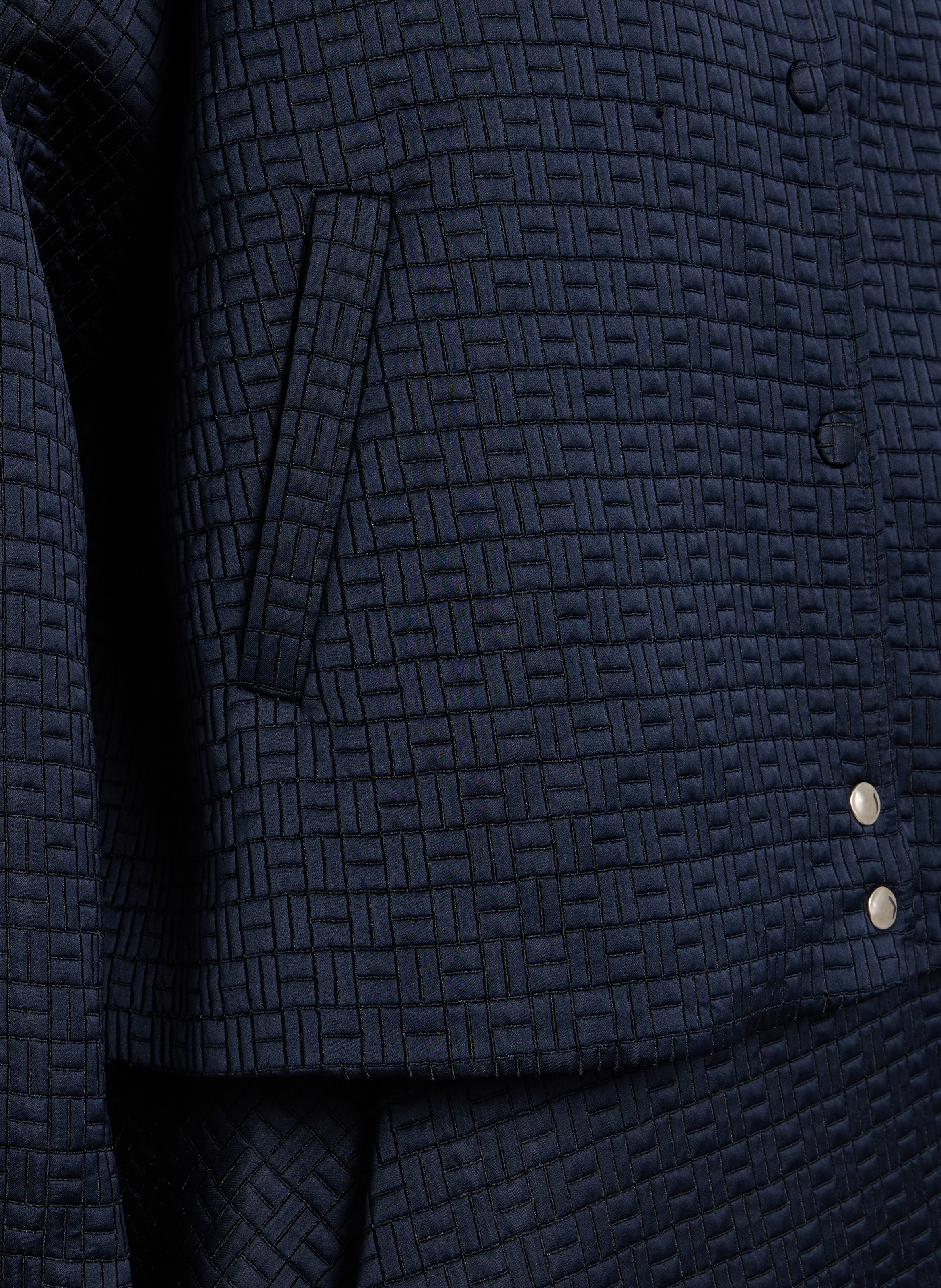 Kurze weite Jacquard-Jacke SUNCOO Blau