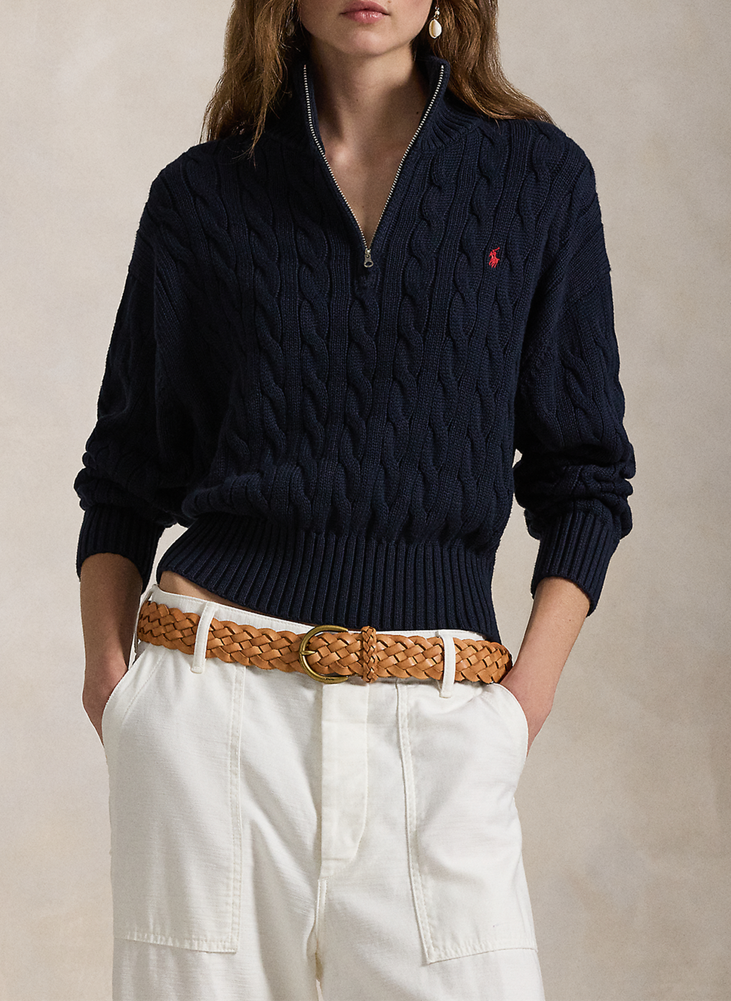 Gerade geschnittener Baumwollpullover POLO RALPH LAUREN Blau