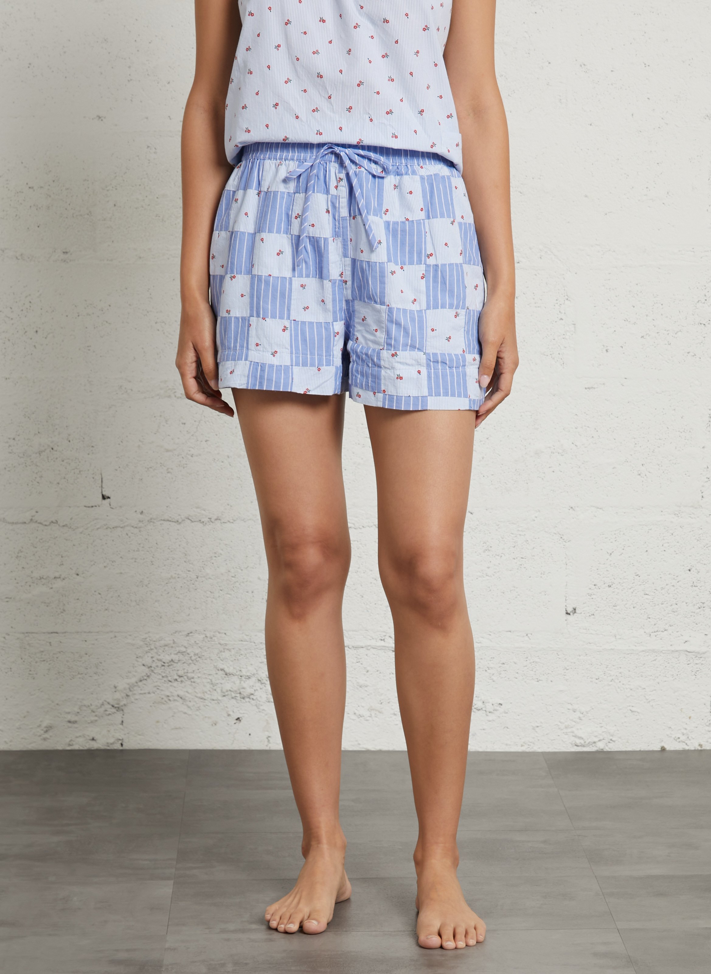 Short droit imprimé en coton bio DAMSON MADDER Multicolore