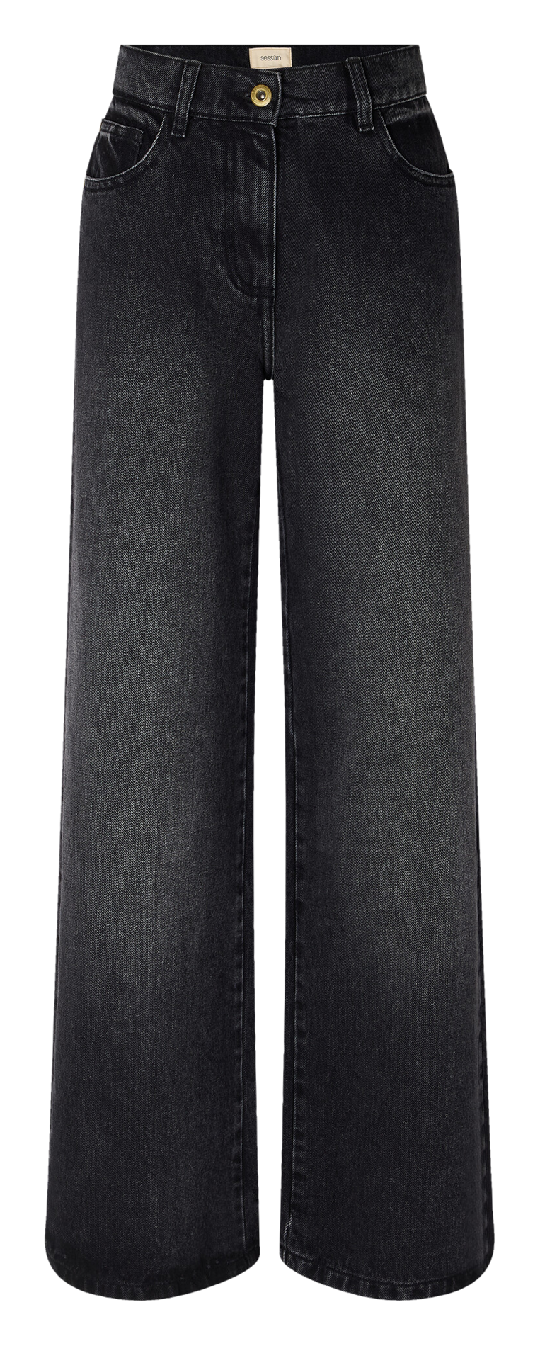 Straight Cut Jeans aus Baumwolle SESSUN Schwarz