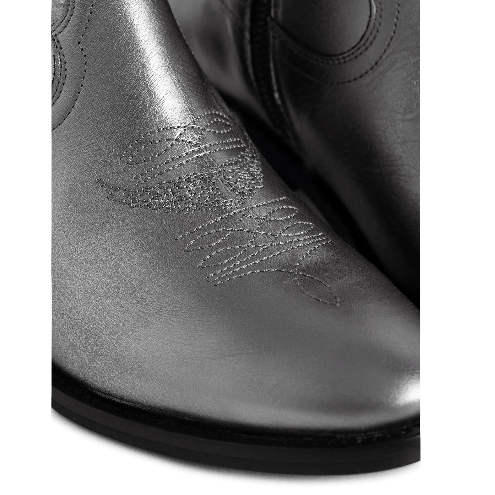 Leren metallic enkellaarzen ZADIG&VOLTAIRE Grijs