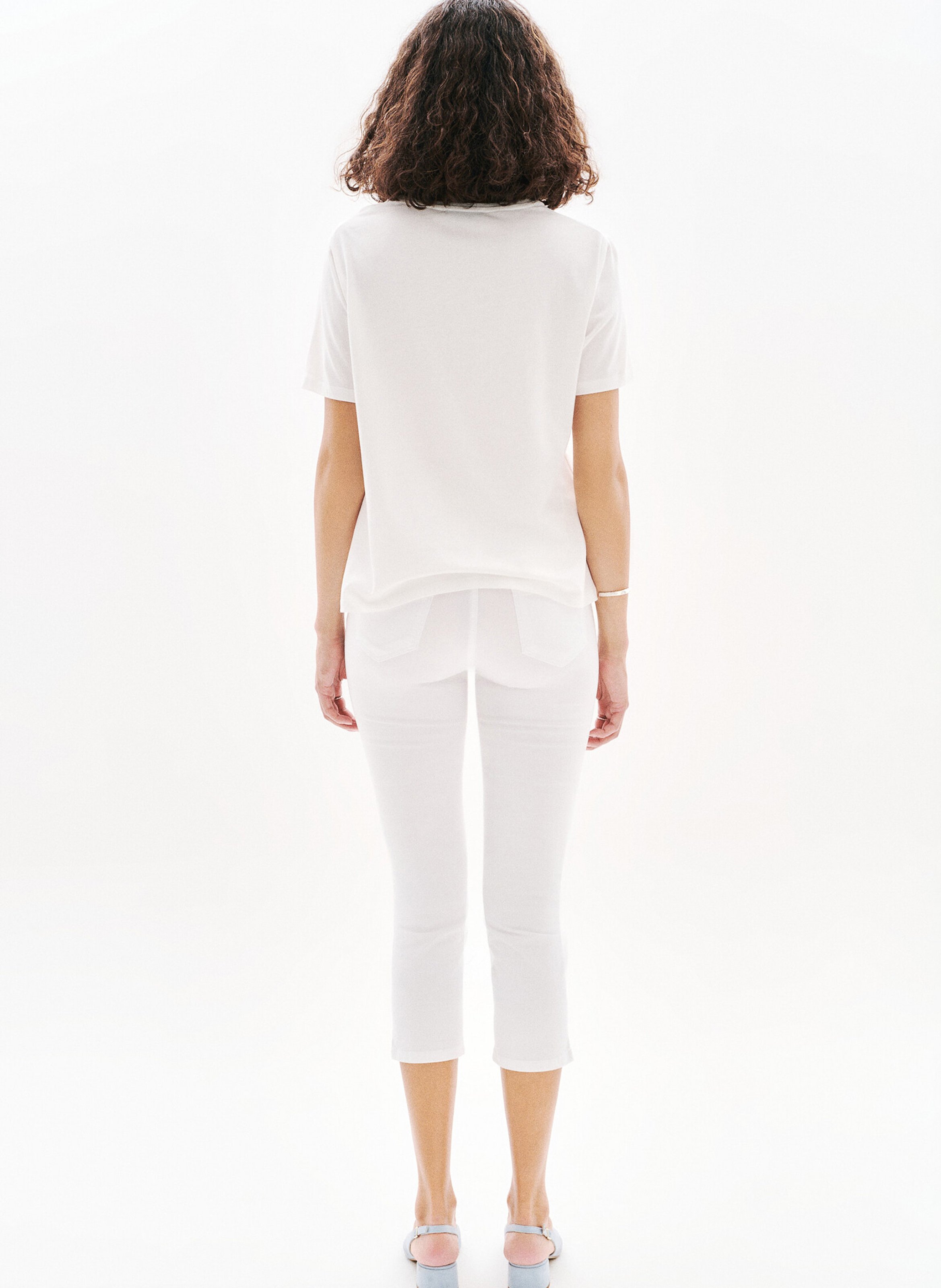 Tee-shirt droit à imprimé avant CAROLL Beige