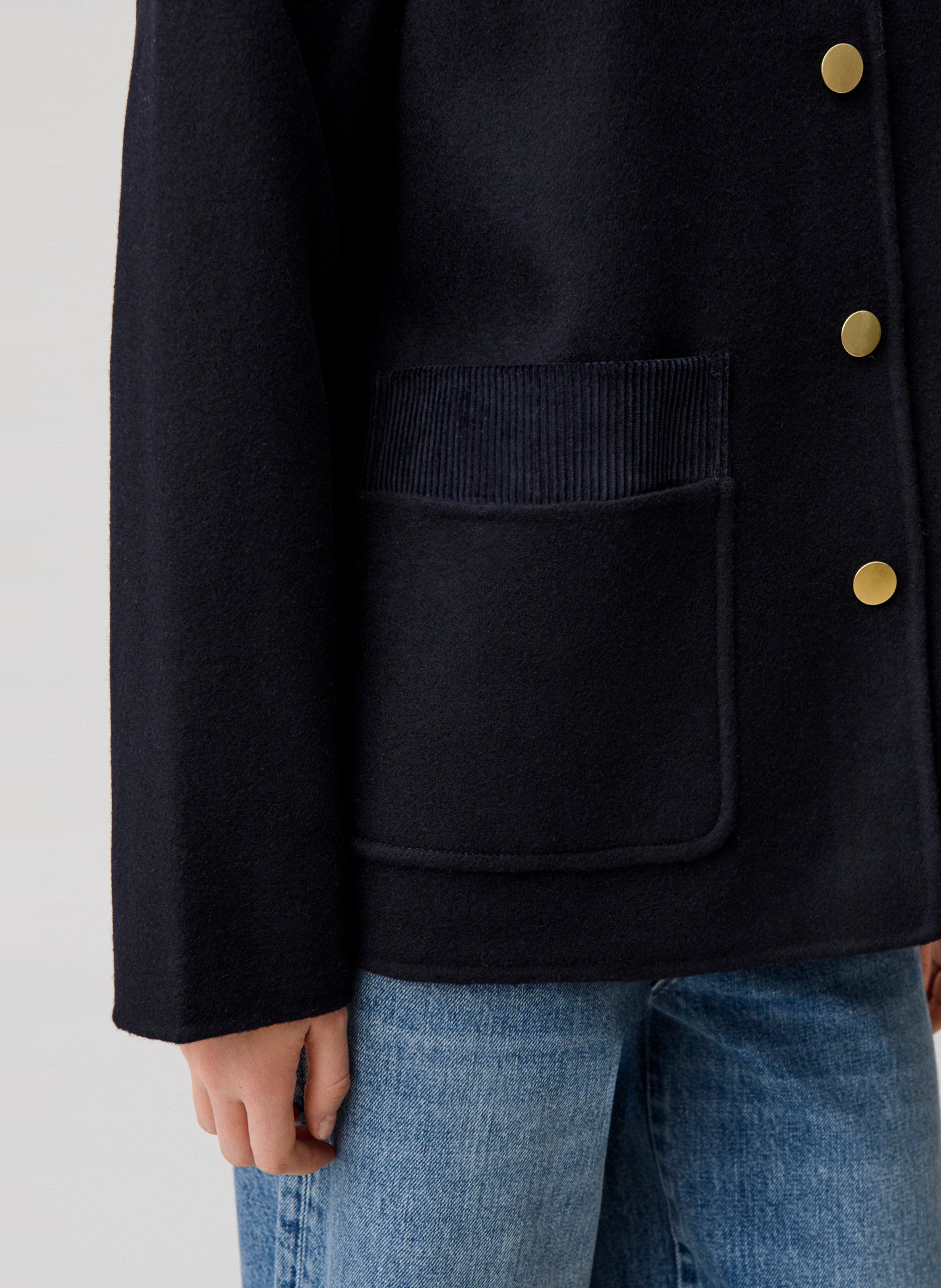 Veste droite boutonnée en laine mélangée CLAUDIE PIERLOT Bleu